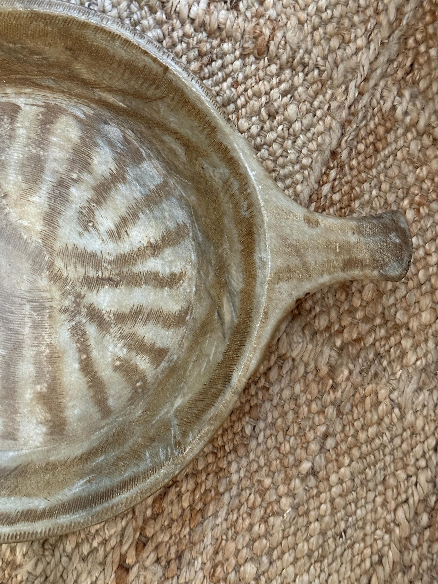 Large Antique Stone Parat Tray with Handle