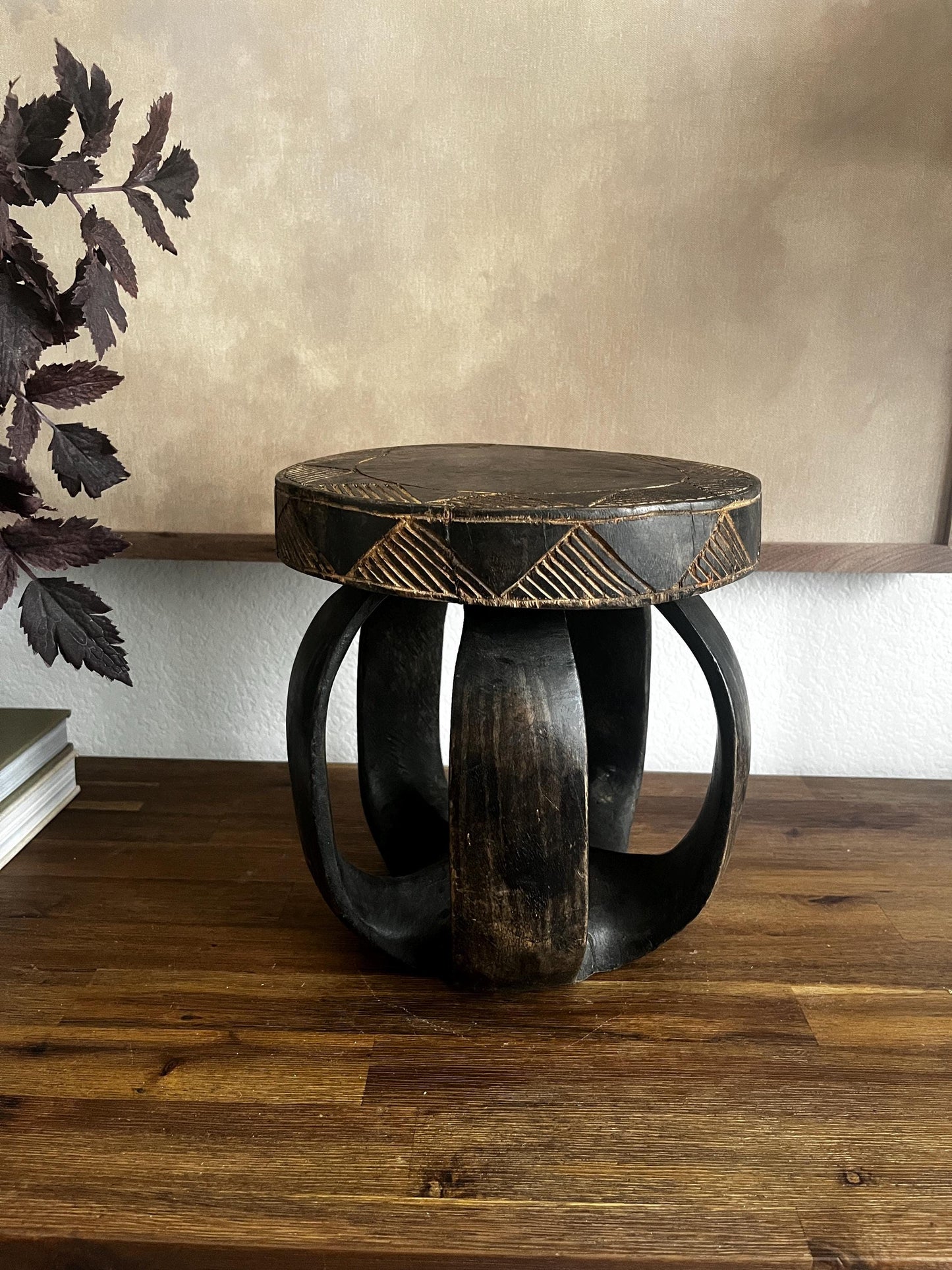 Rare Vintage African Baga Round Stool
