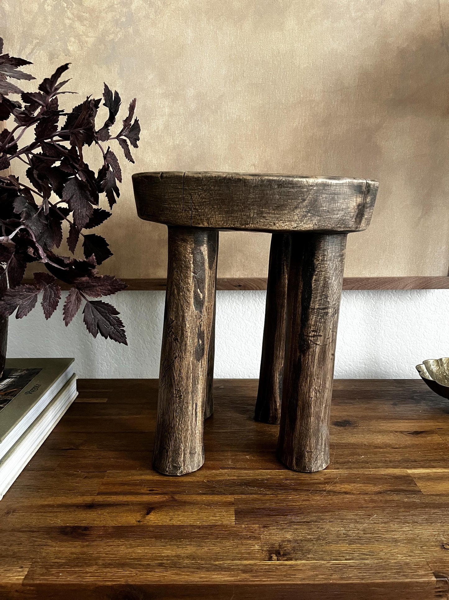 Round Vintage African Senufo Stool Large