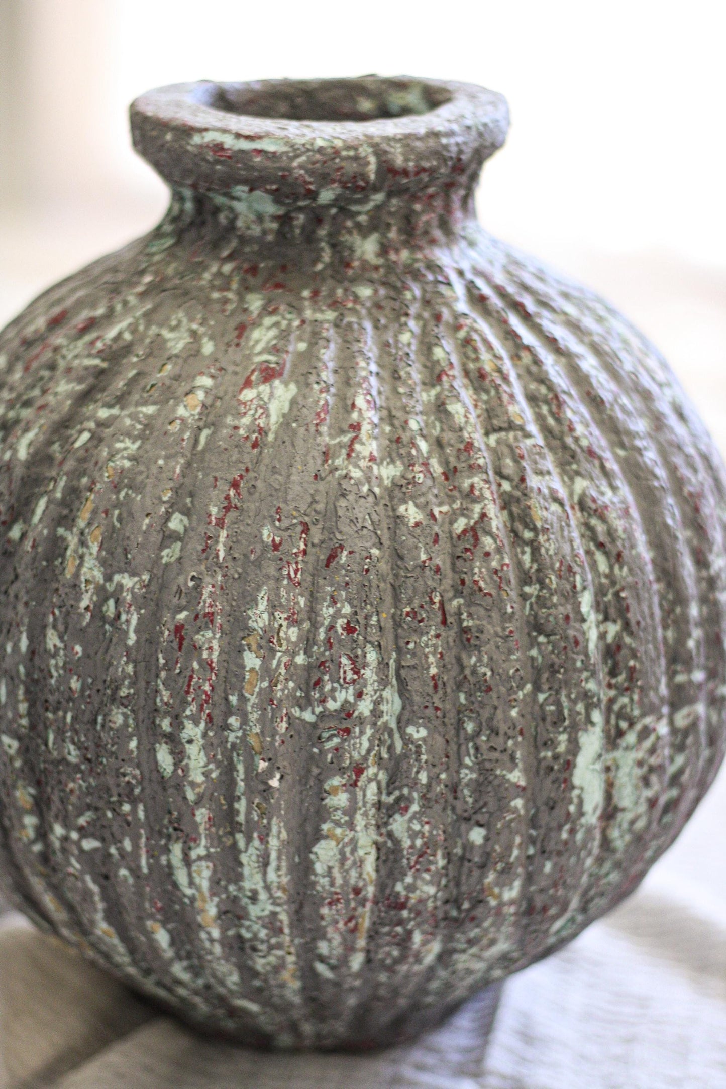 Large Vintage Paper Mache Vase
