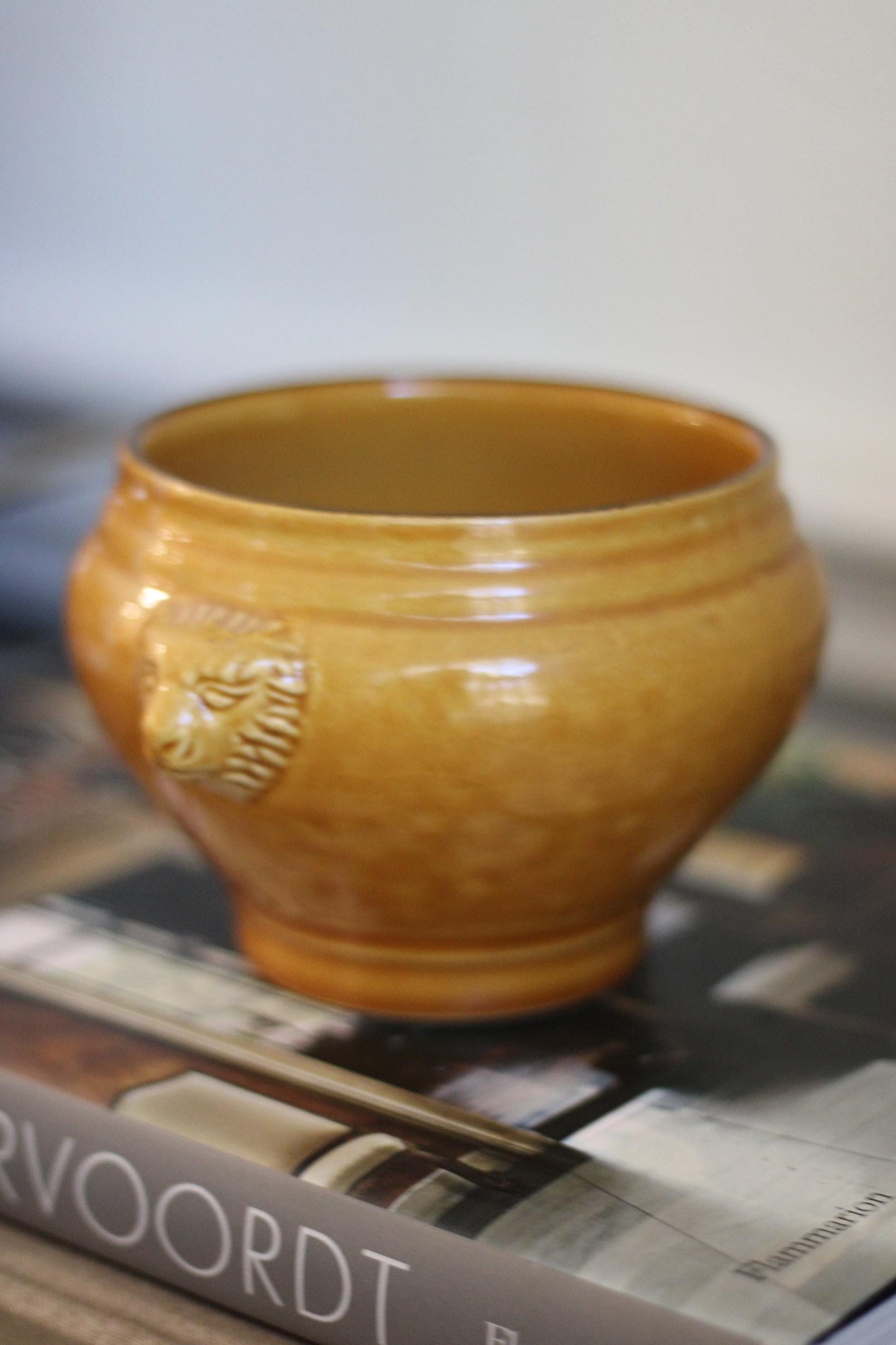 Vintage Ceramic Lion Head Soup Tureen Made in France