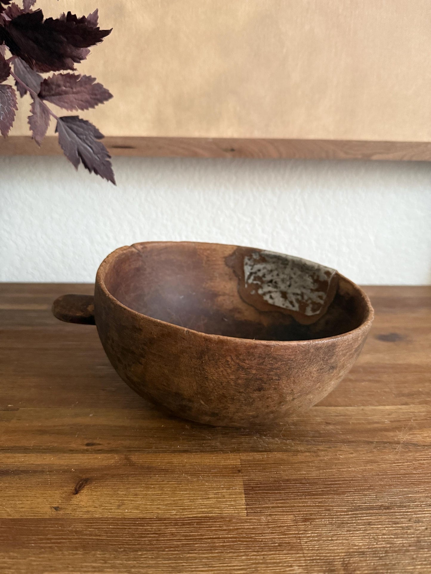 Vintage African Wooden Hand Carved Bowl