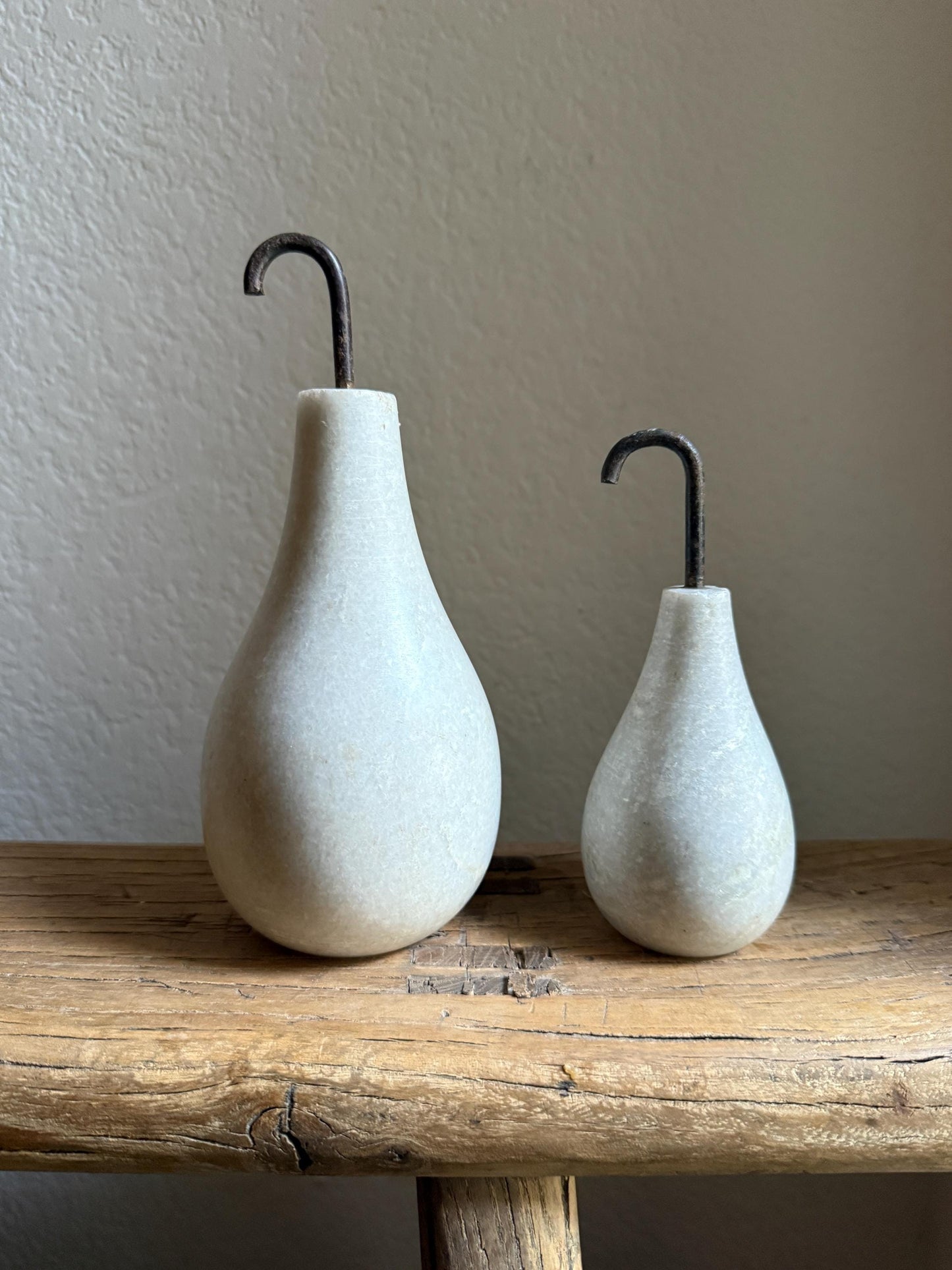 Set of 2 Vintage Marble Pears