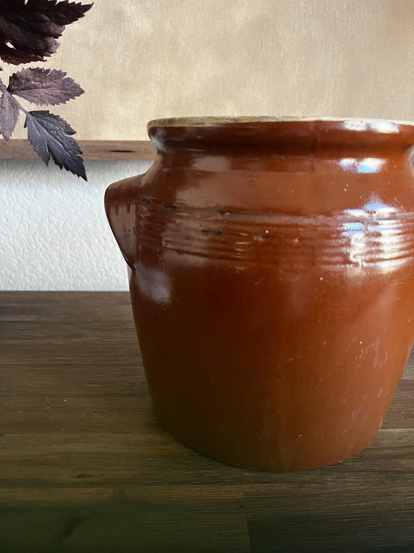 Antique French Confit Pot Brown