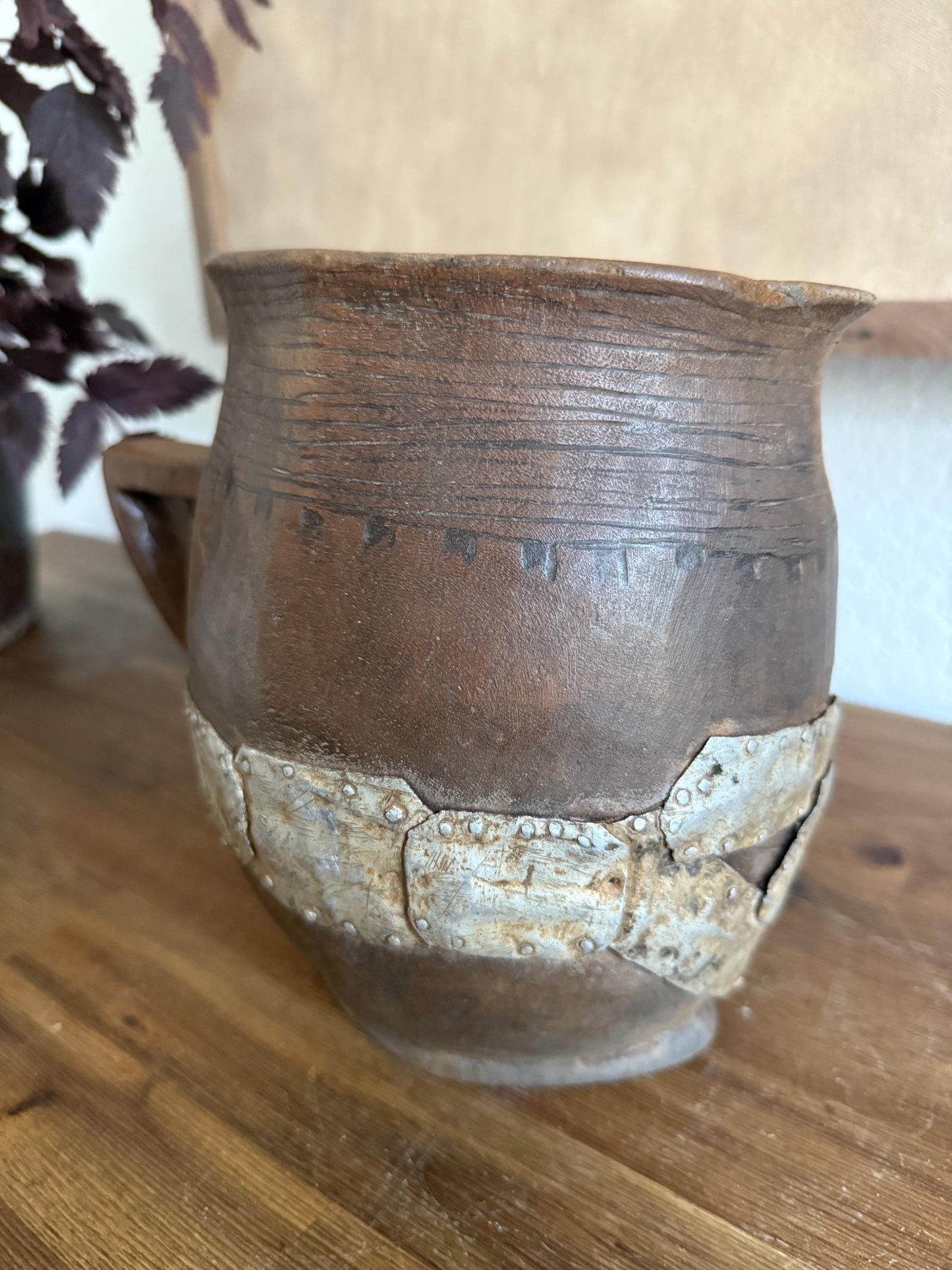 Antique African Wooden Village Pitcher