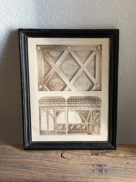 Framed Architectural Print La Decoration Ancienne & Moderne