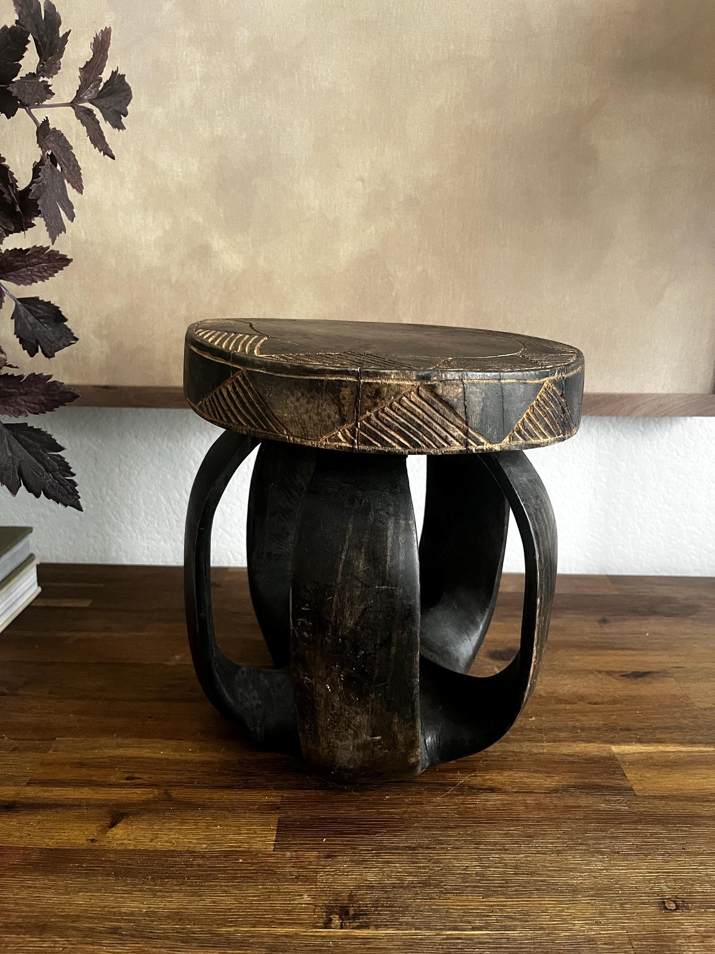 Rare Vintage African Baga Round Stool