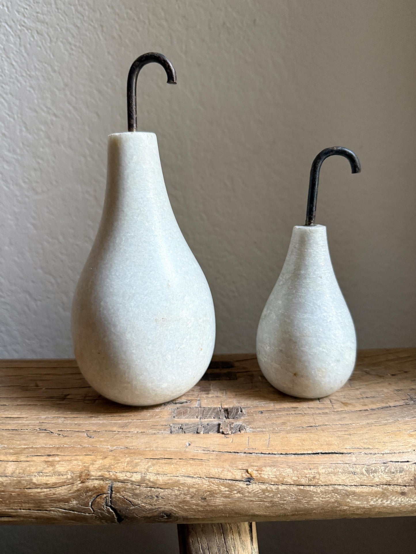 Set of 2 Vintage Marble Pears