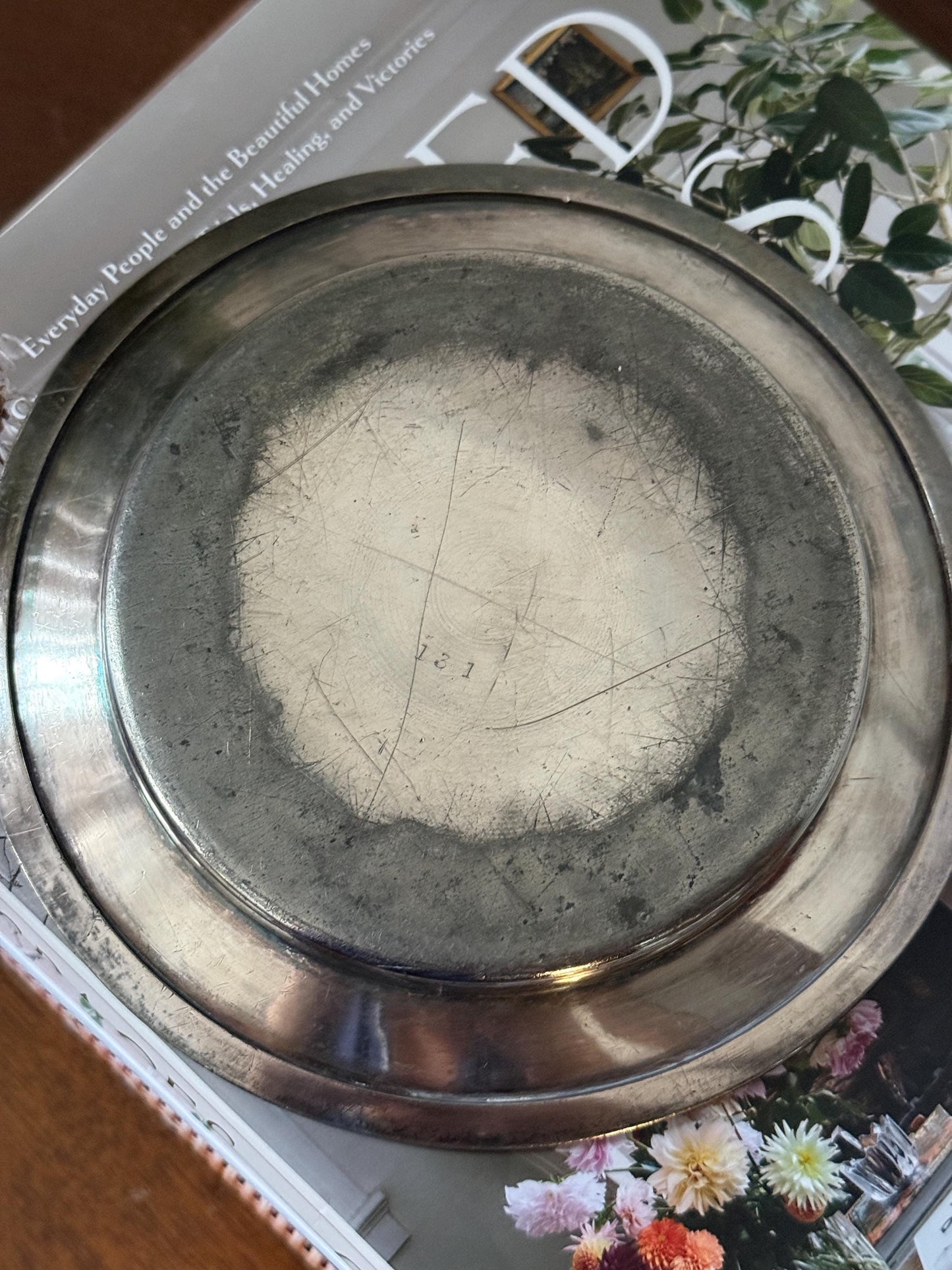 Vintage Silver Plate Round Tray