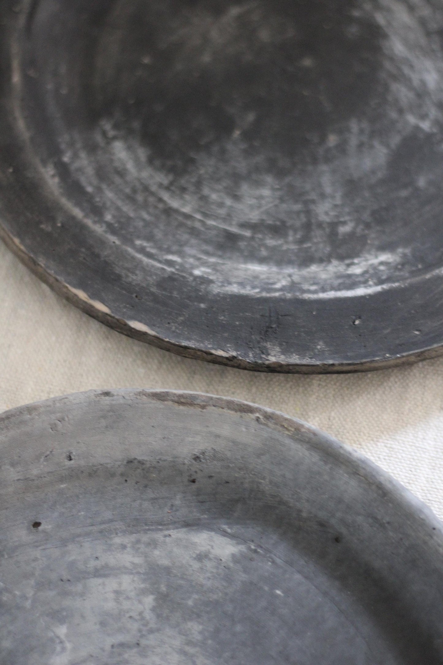 Vintage Black Clay Plate