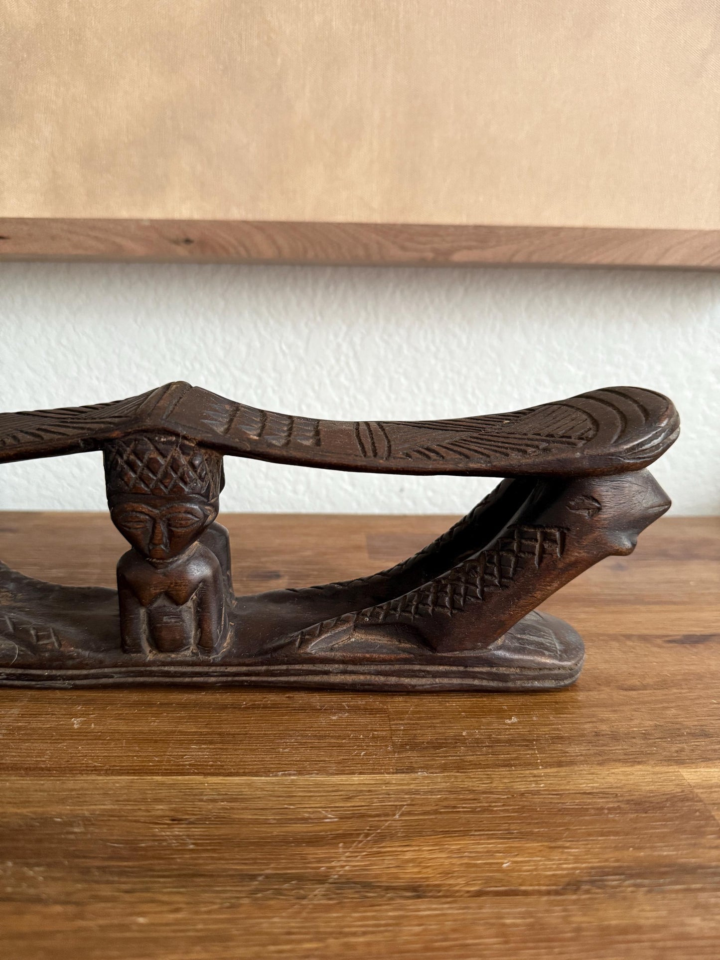 Hand Carved Chokwe Double Headrest Congo