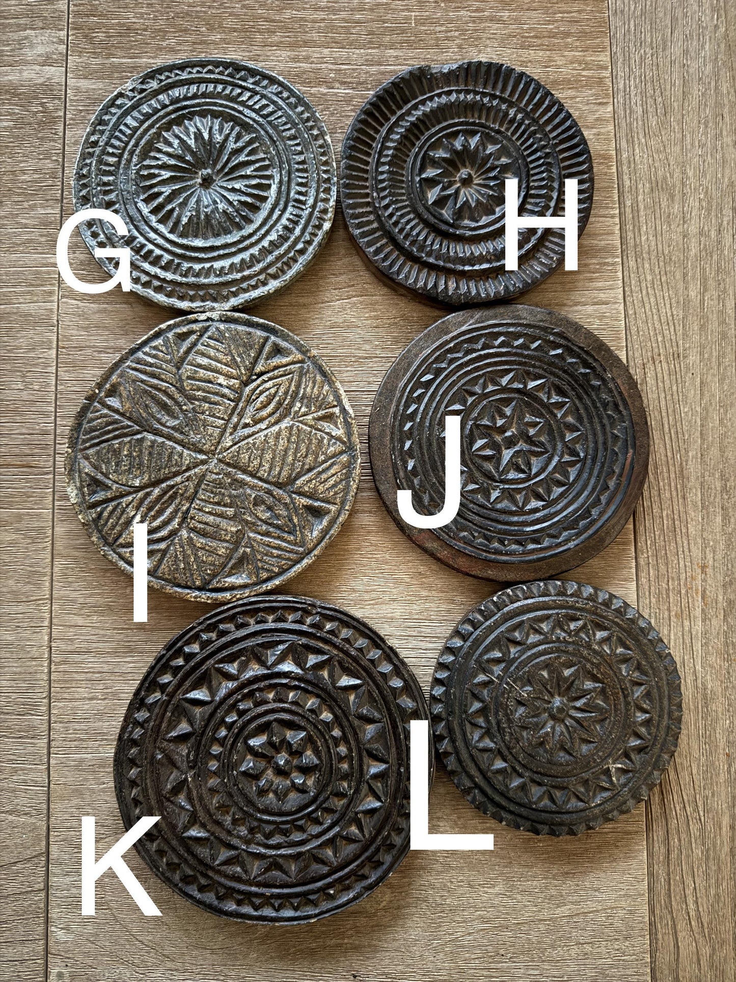 Antique Black Stone Biscuit Mold