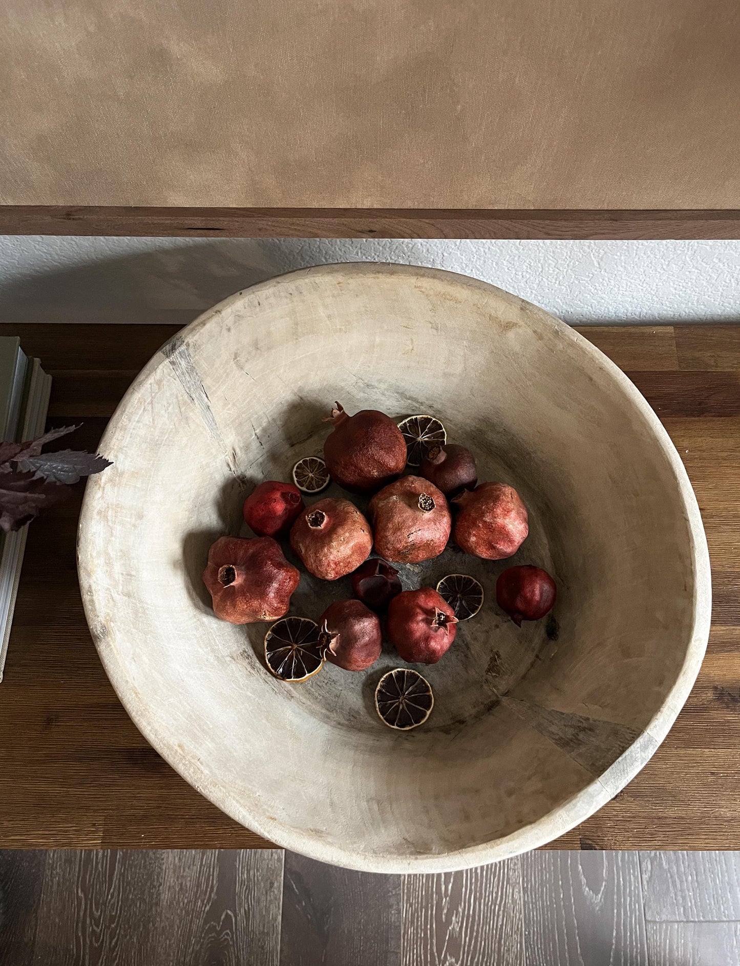 Large Rustic Wood Dough Bowl