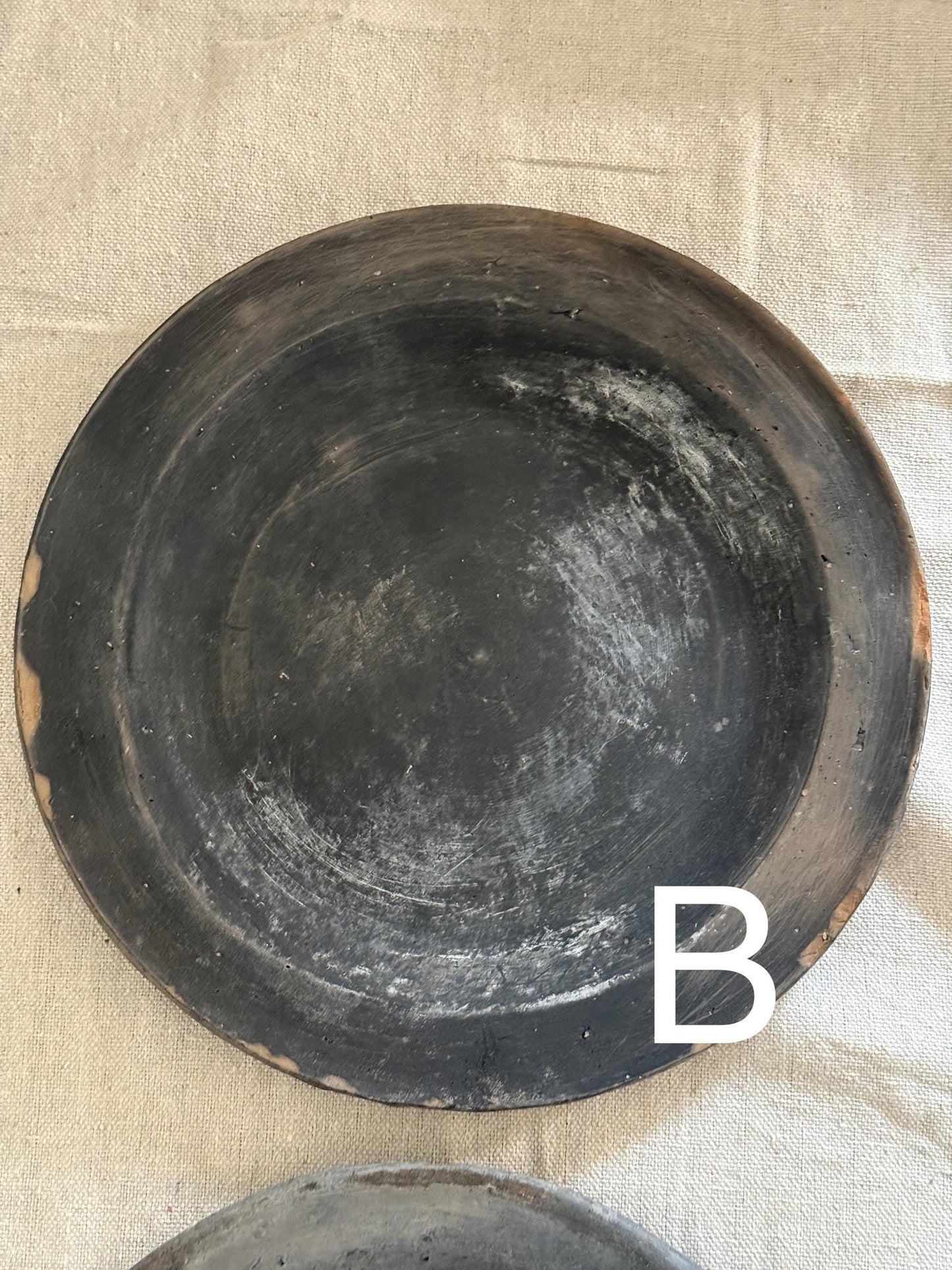 Vintage Black Clay Plate