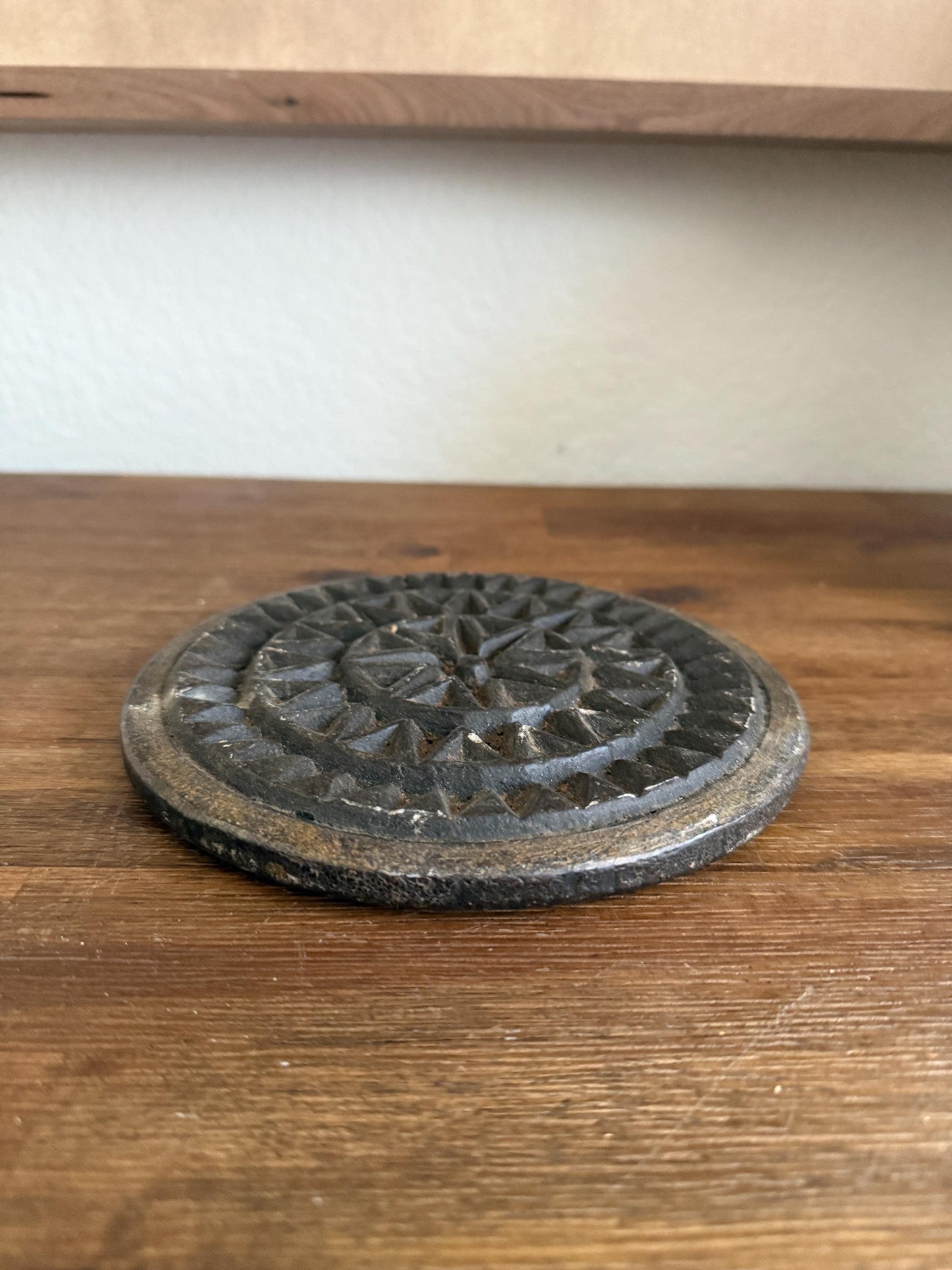 Antique Black Stone Biscuit Mold