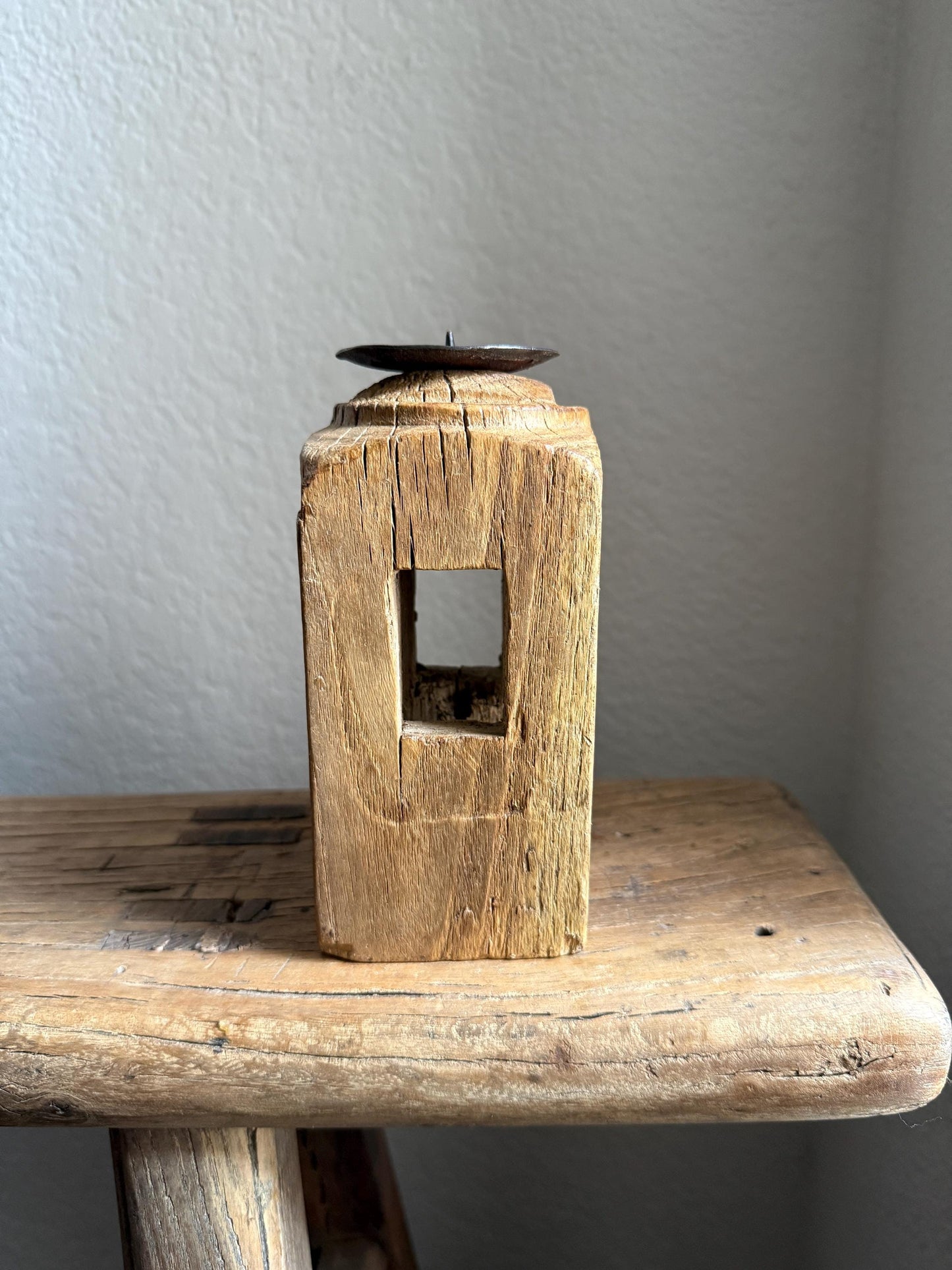 Vintage Carved Wooden Paga Candle Holder
