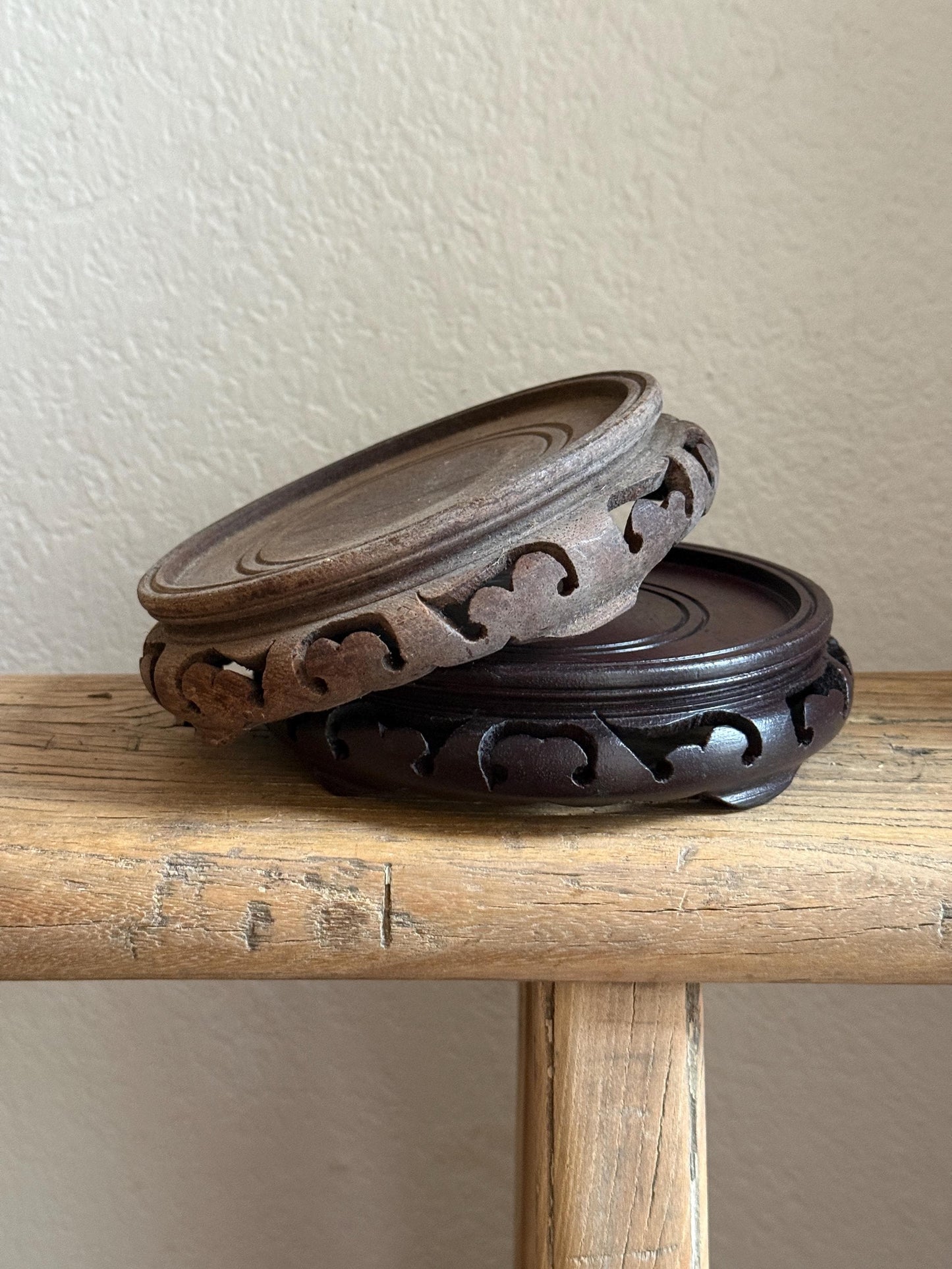 Small Carved Wood Display Stand
