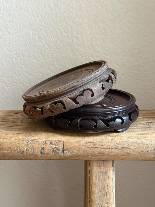Small Carved Wood Display Stand