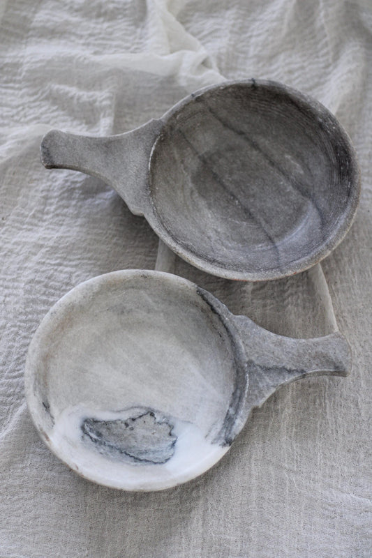 Vintage Marble Bowl With Handle