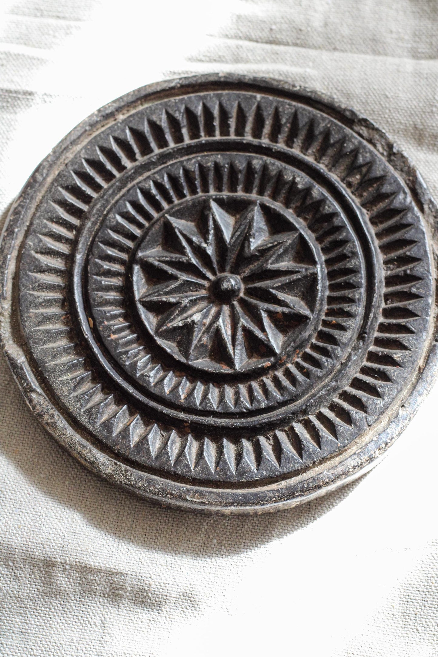 Antique Black Stone Biscuit Mold