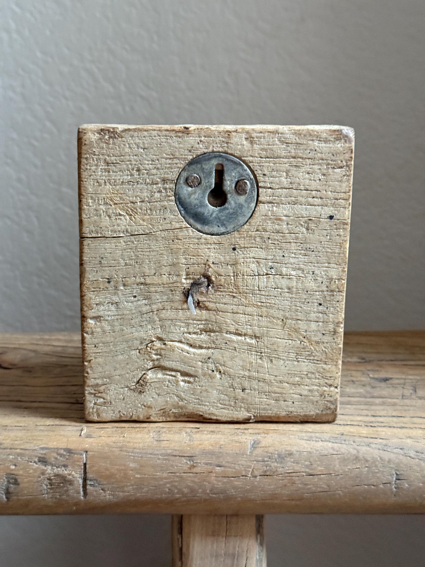Vintage Wooden Carved Panel and Iron Wall Hook
