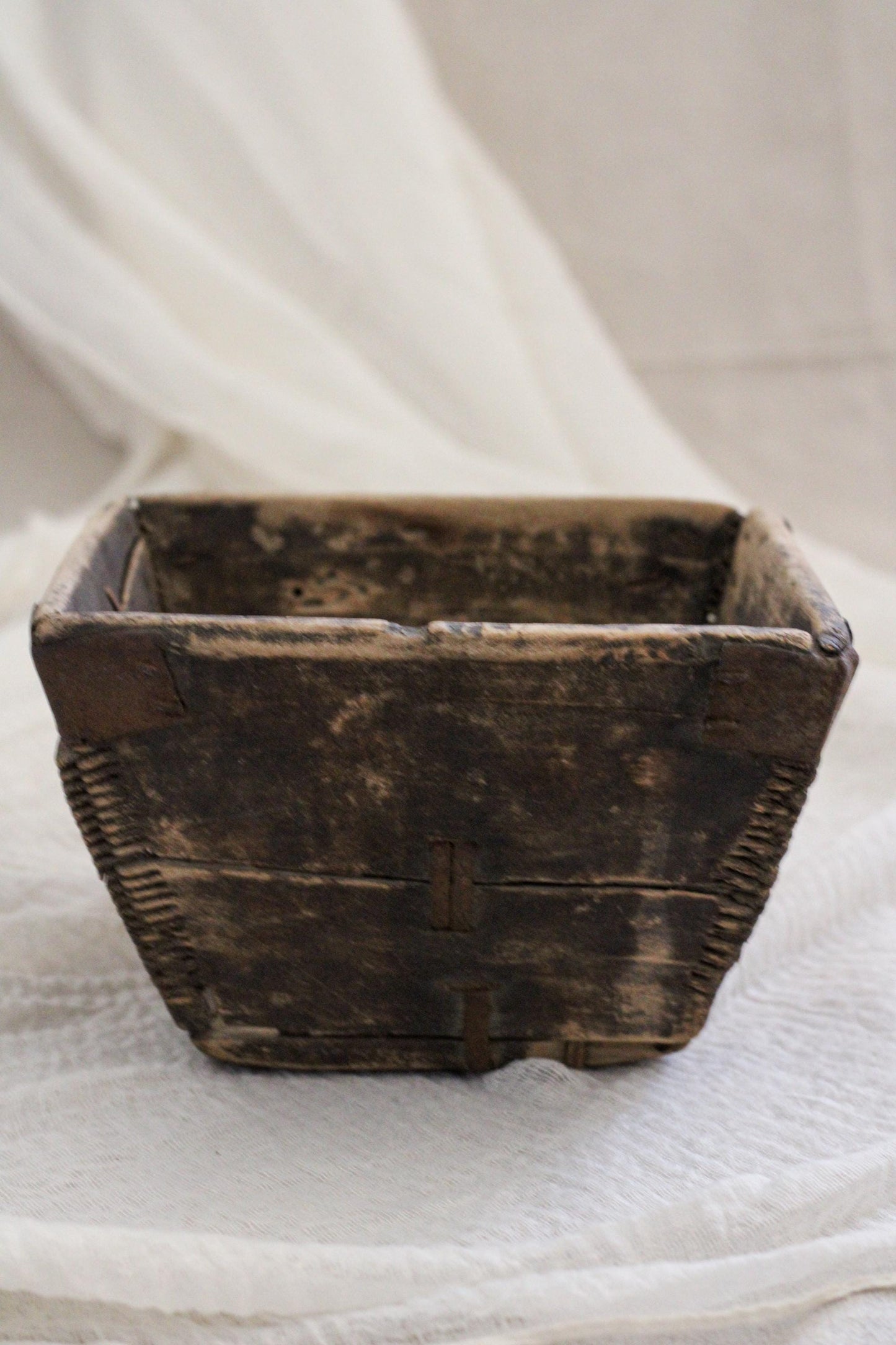 Antique Chinese Wooden Rice Measure Scoop