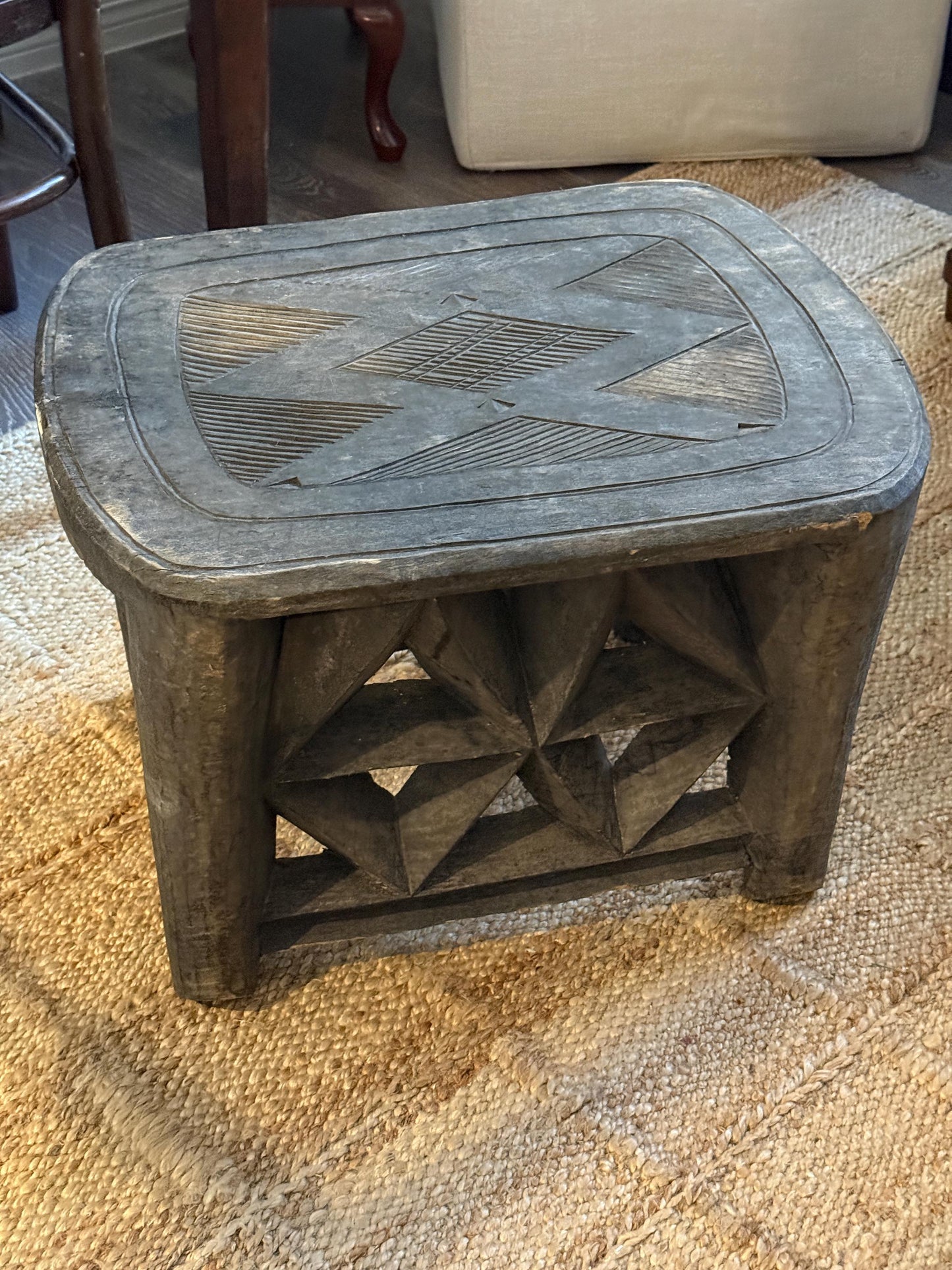 Antique African Carved Nupe Table