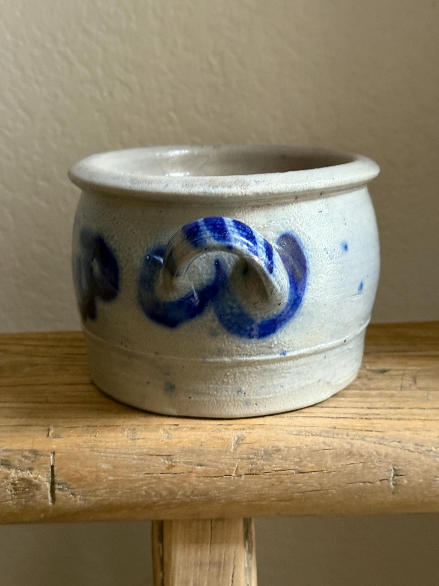 Vintage French Confit Pot Alsace Blue Glaze