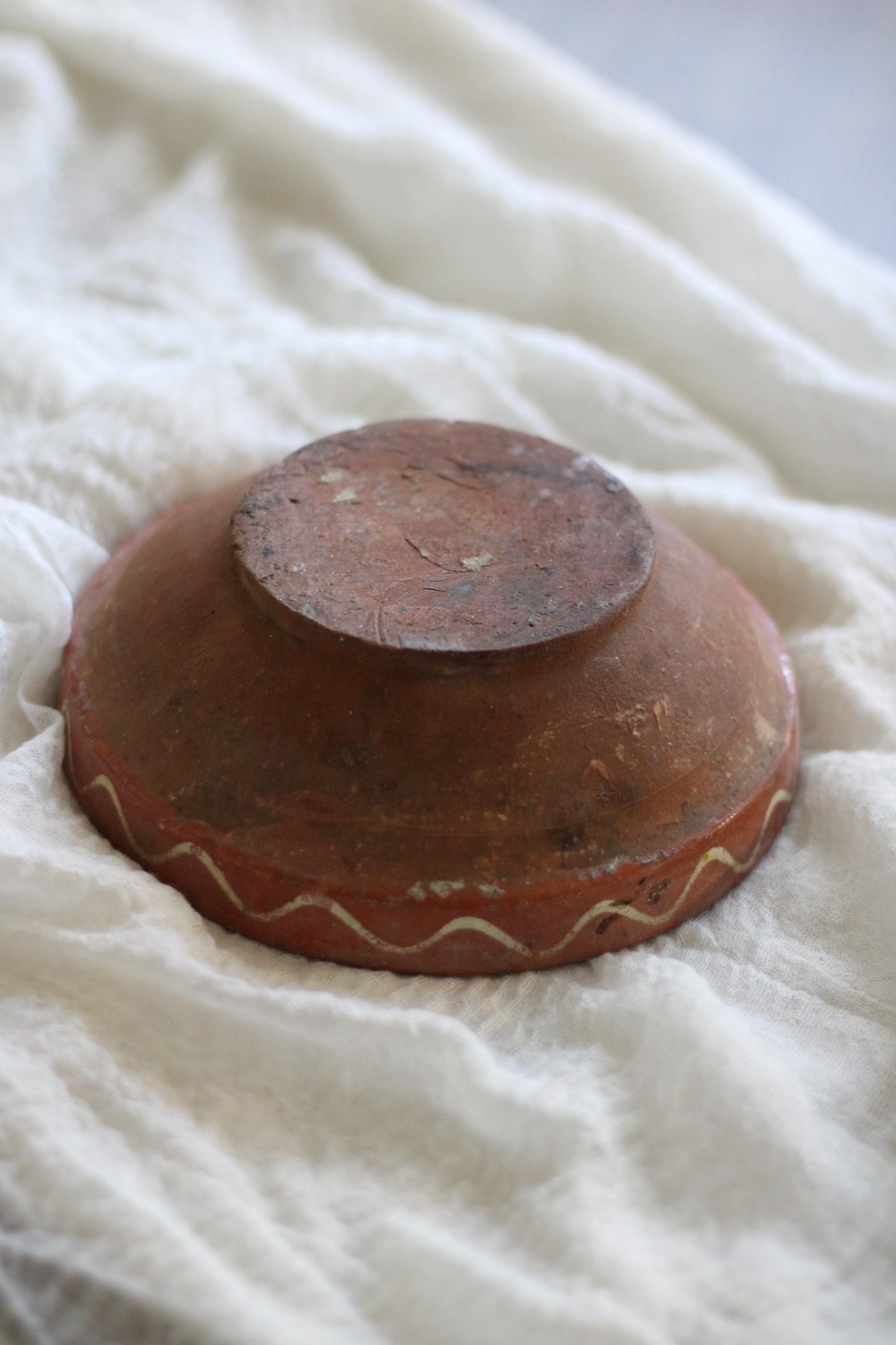 Vintage Terracotta Hand Painted European Bowl