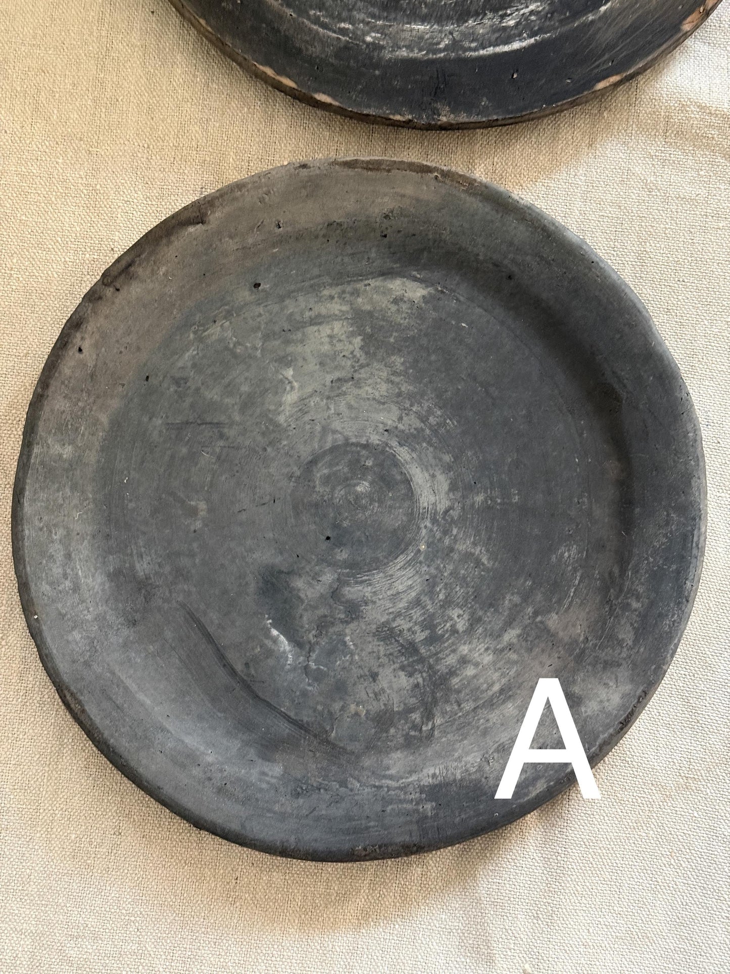 Vintage Black Clay Plate