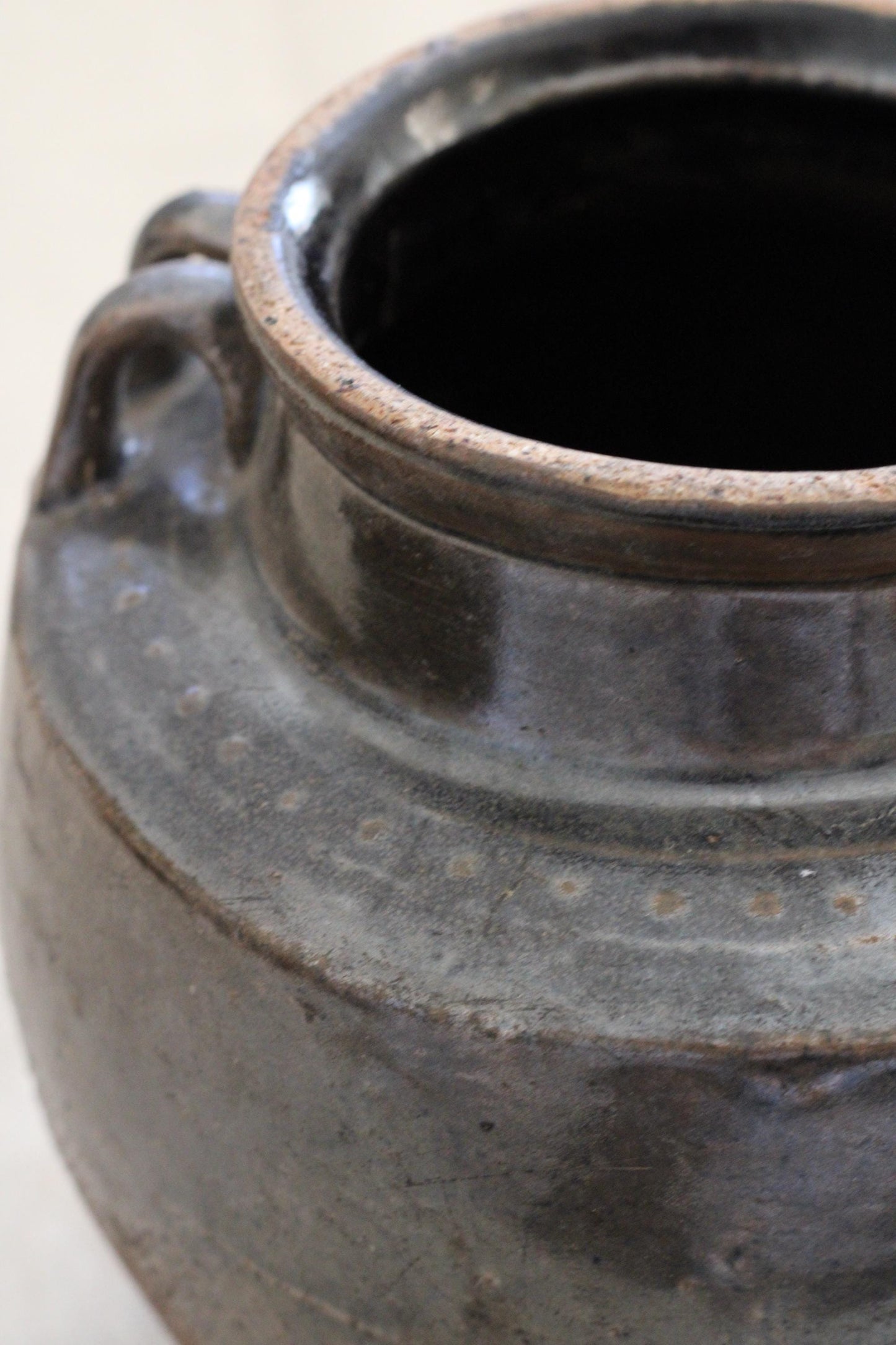 Vintage Glazed Four Handle Pot