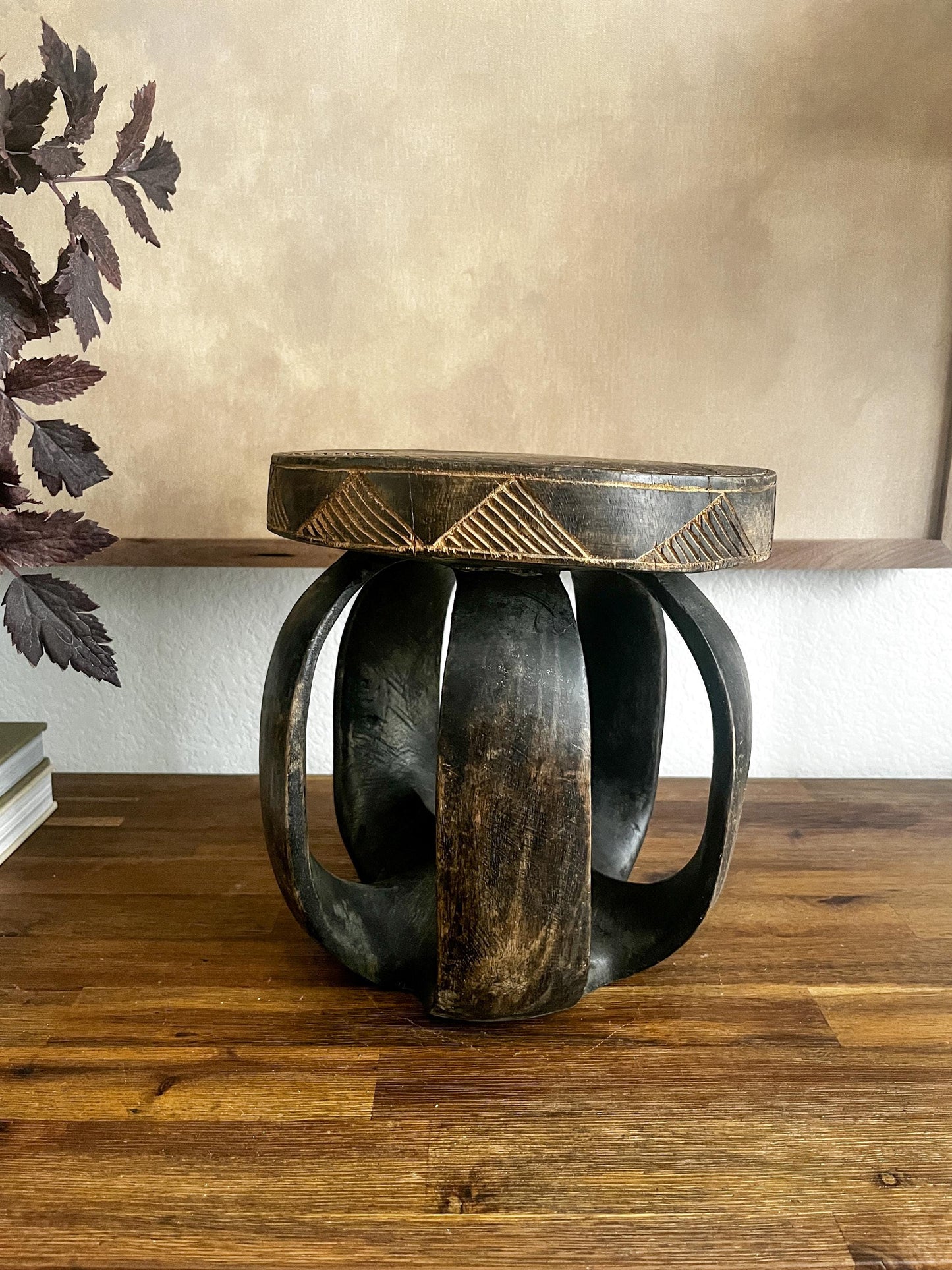Rare Vintage African Baga Round Stool