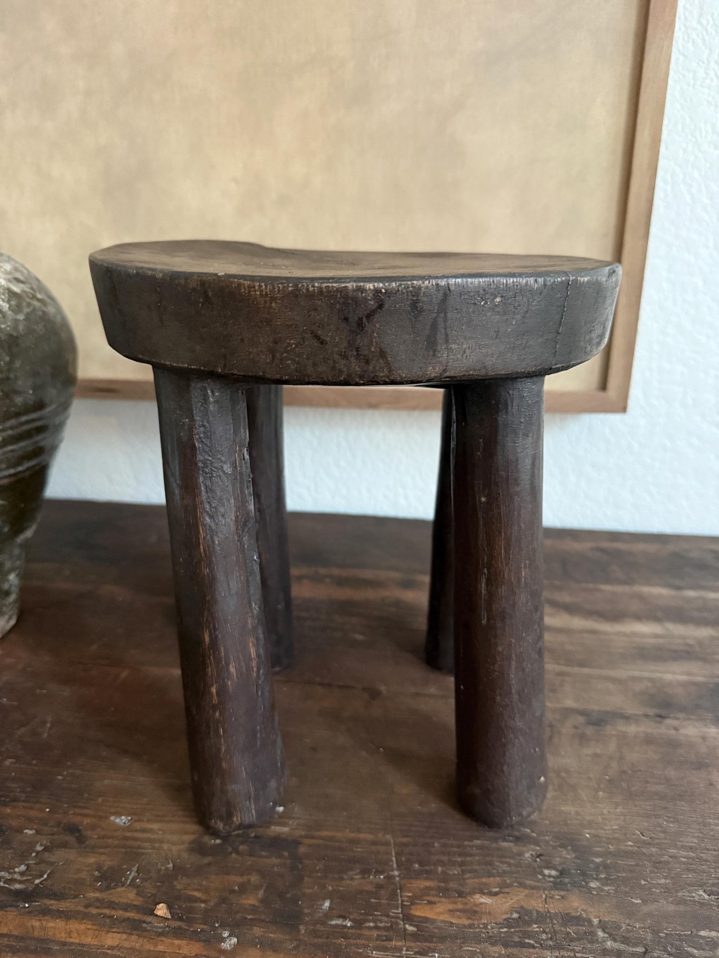 Round Vintage African Senufo Stool