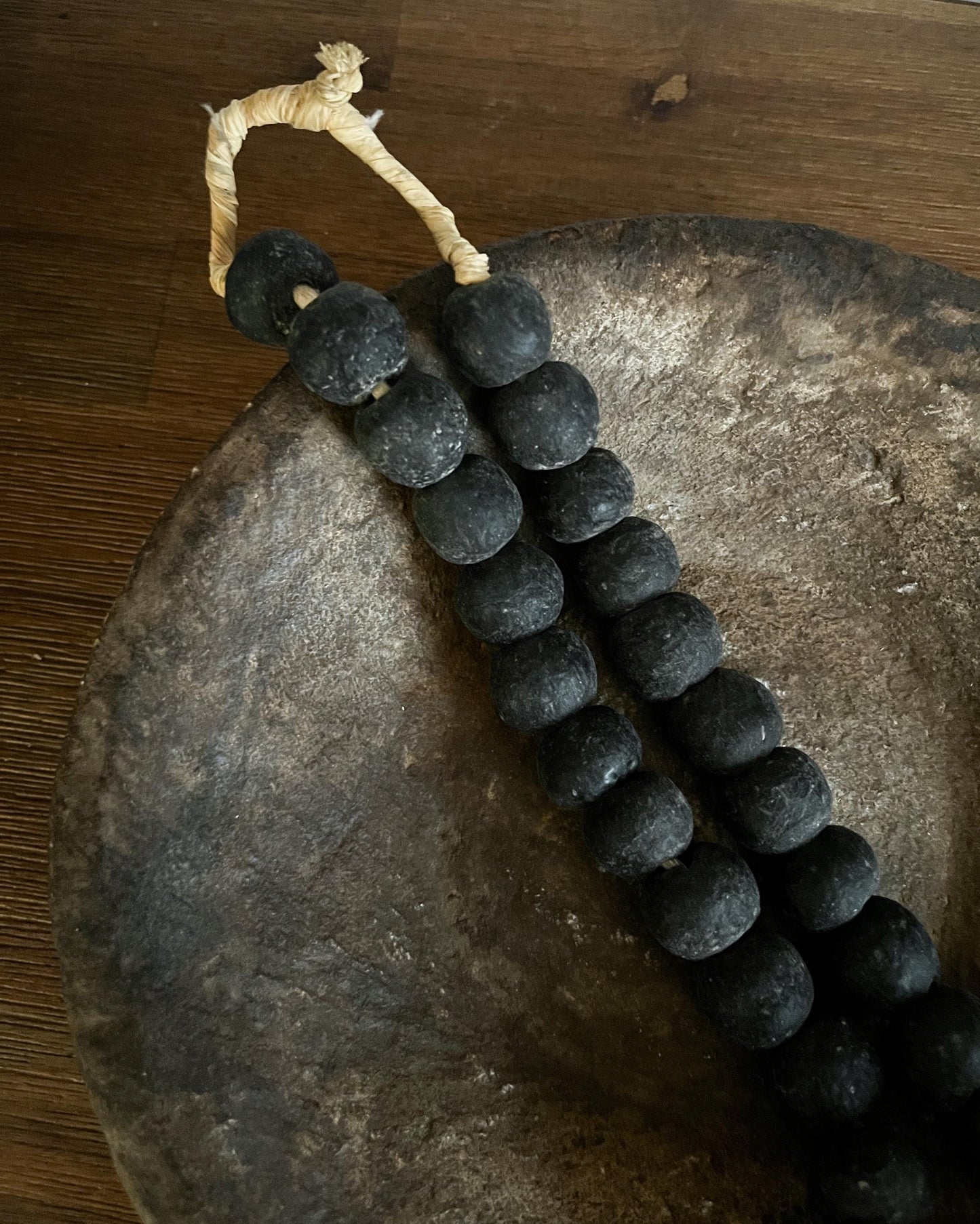 Vintage African Bead Strand Black