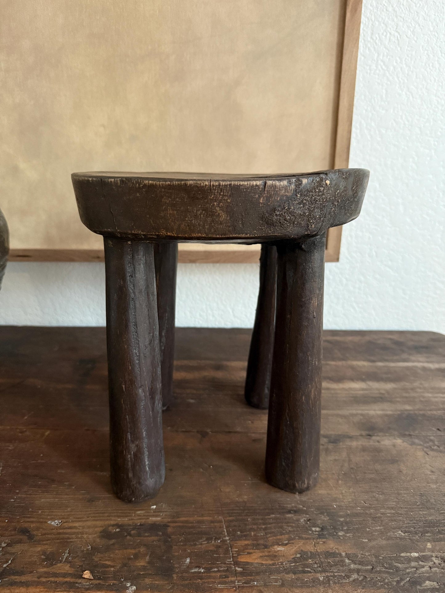Round Vintage African Senufo Stool