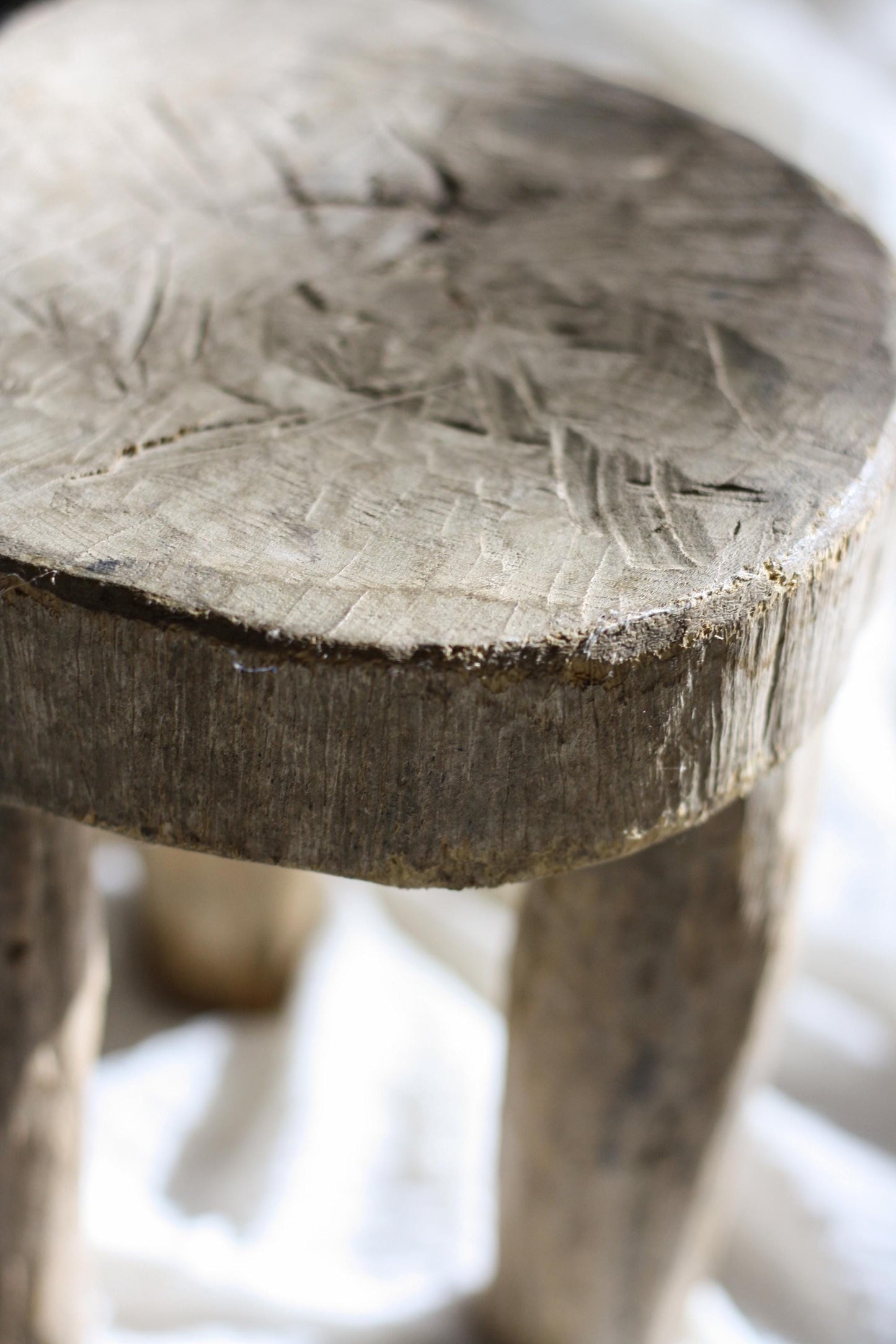 Round Vintage African Mini Senufo Stool