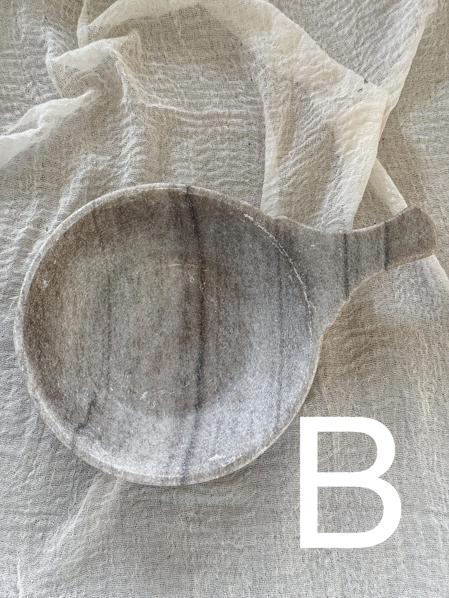 Vintage Marble Bowl With Handle