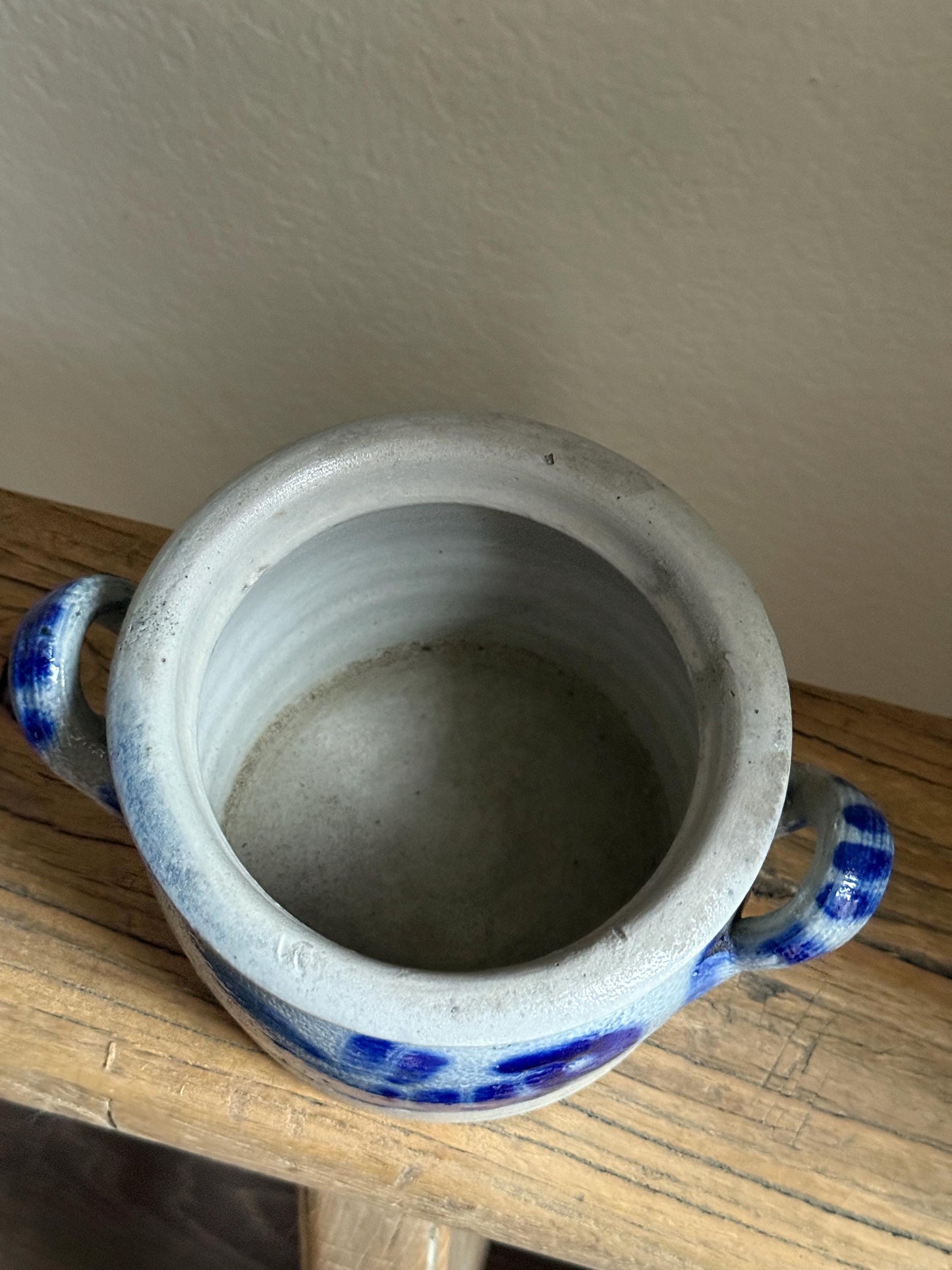 Vintage French Confit Pot Alsace Blue Glaze