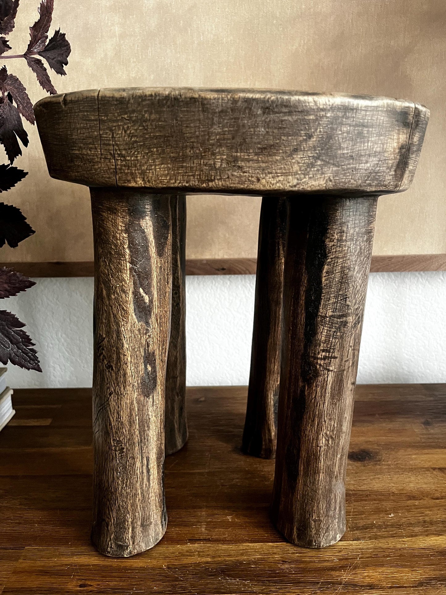 Round Vintage African Senufo Stool Large