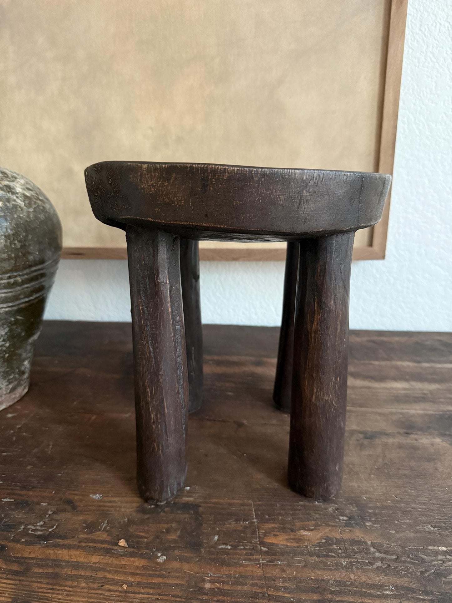 Round Vintage African Senufo Stool