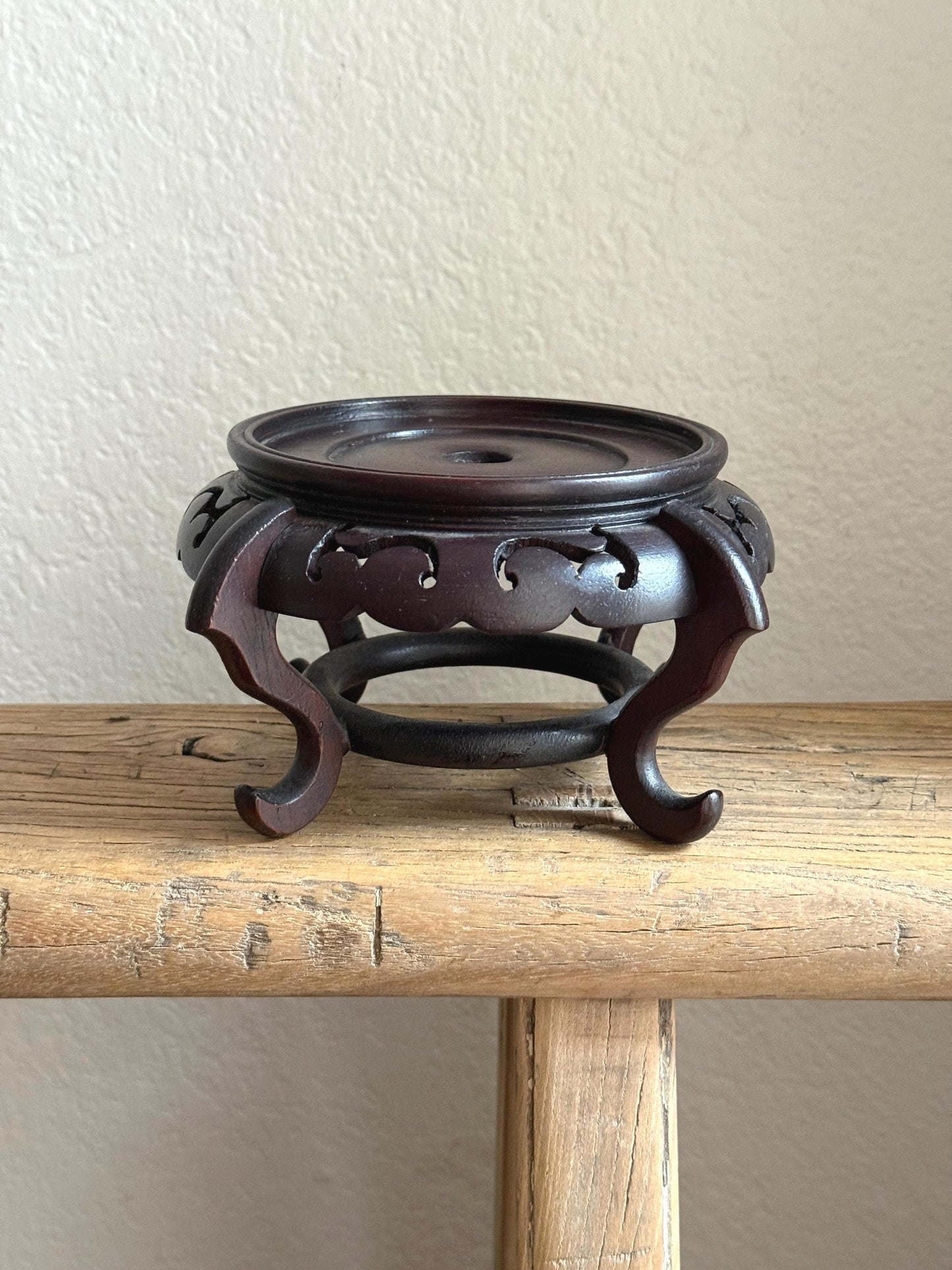 Small Mahogany Wood Plant Stand