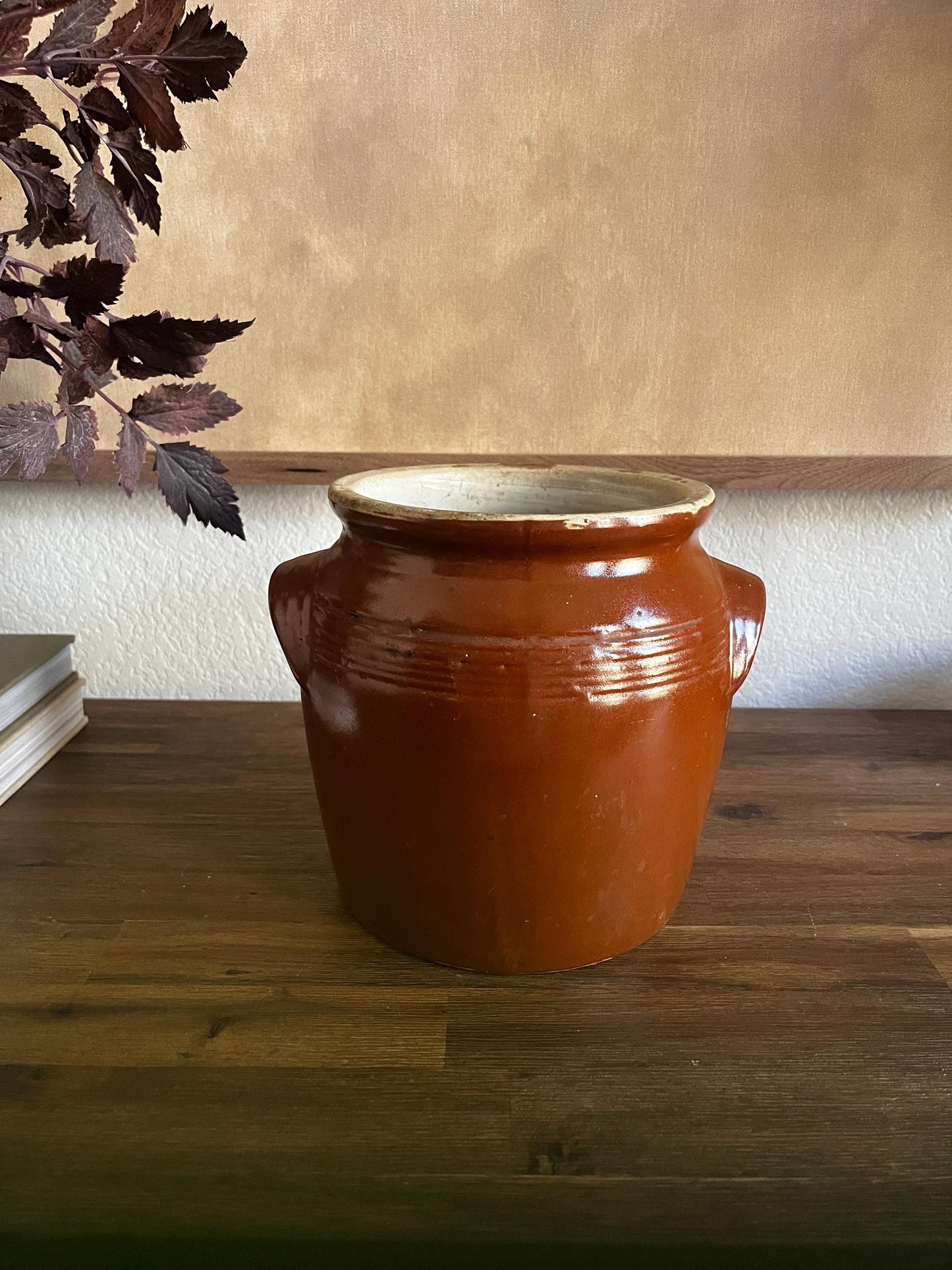 Antique French Confit Pot Brown