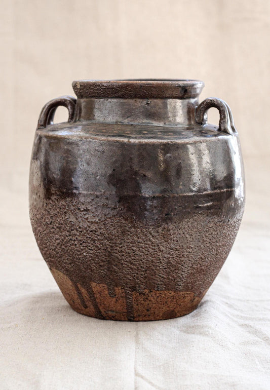 Vintage Glazed Four Handle Pot