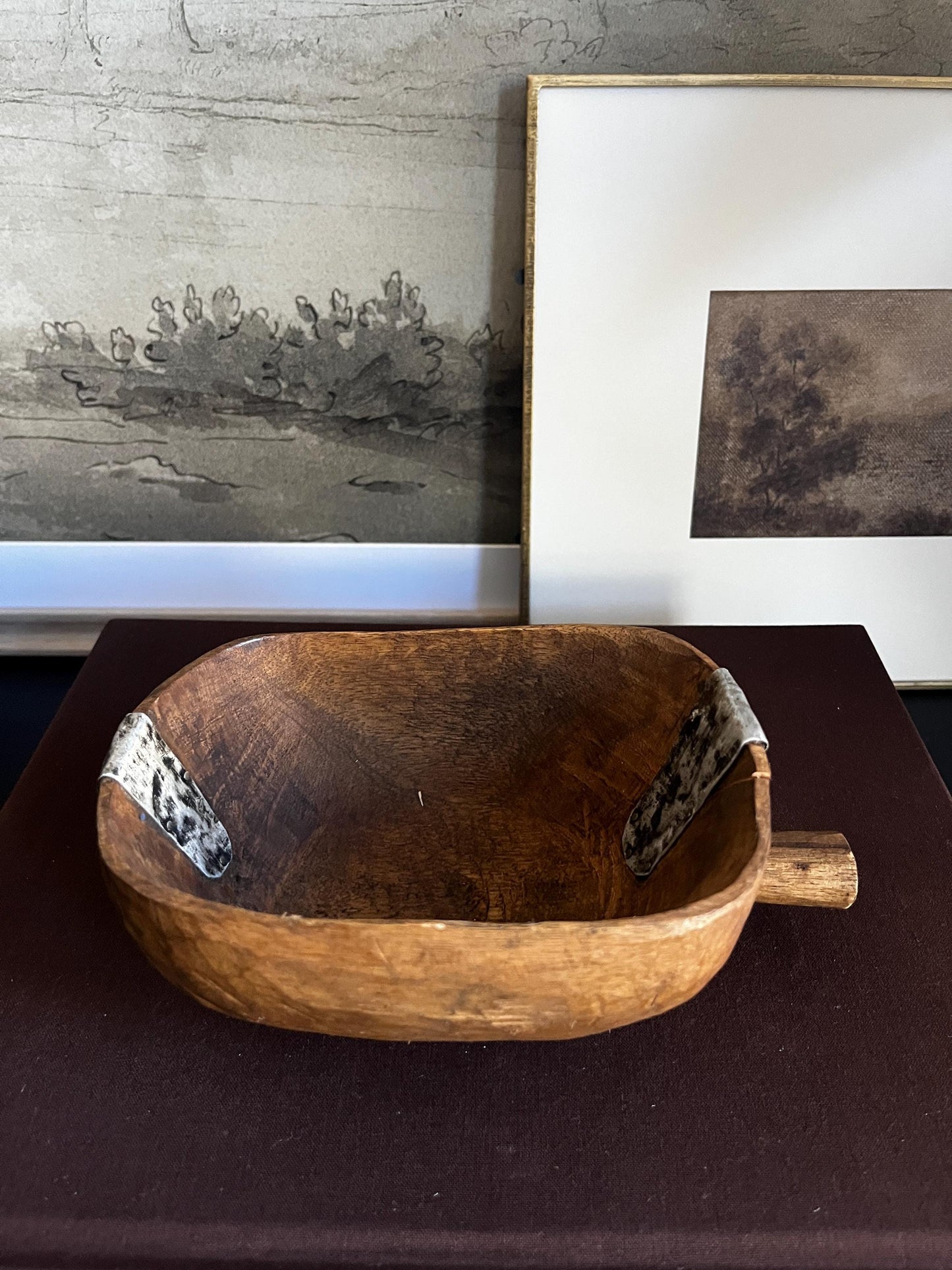 Vintage African Wooden Hand Carved Bowl