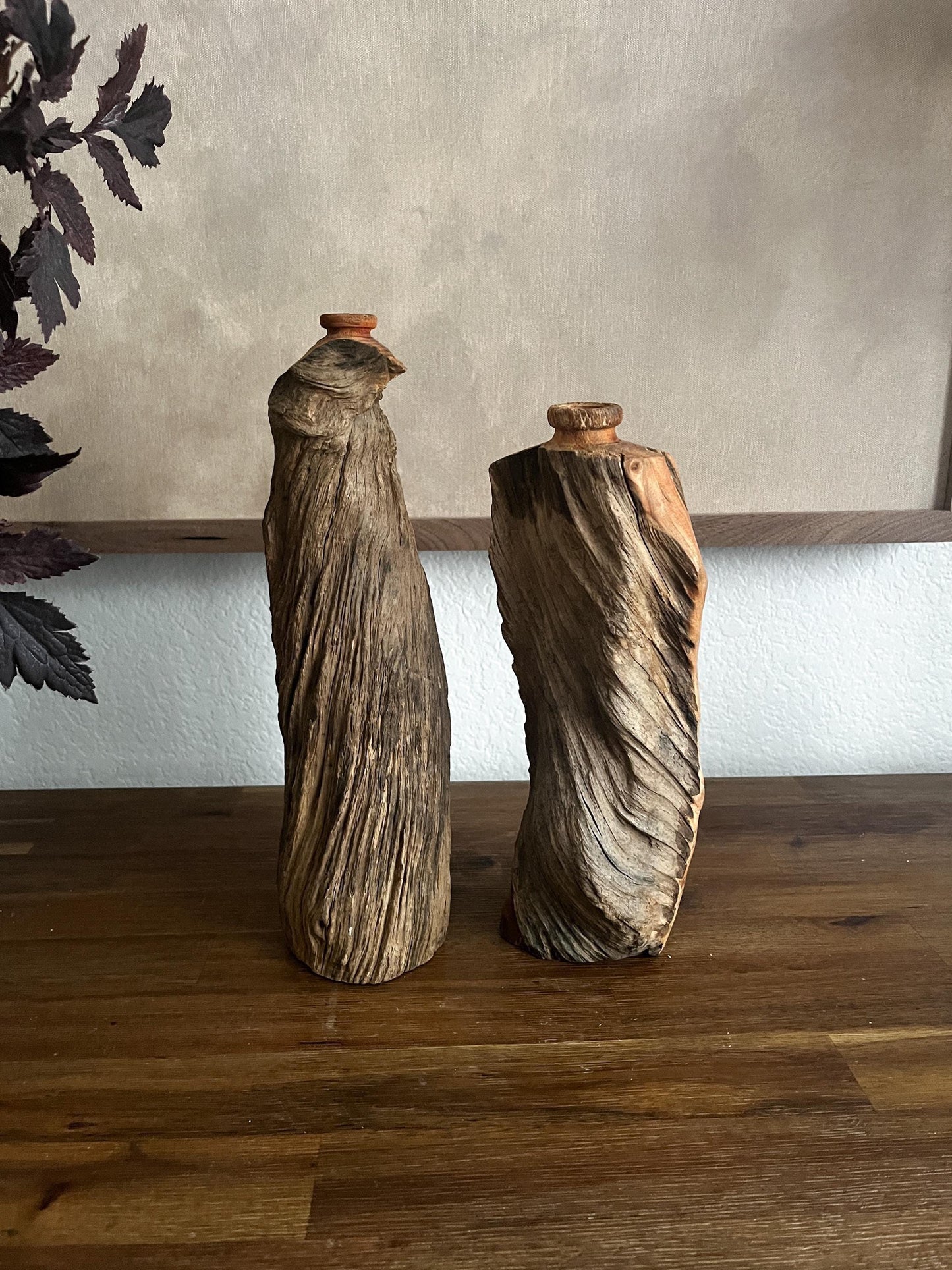 Vintage Carved Wood Cloud Vase