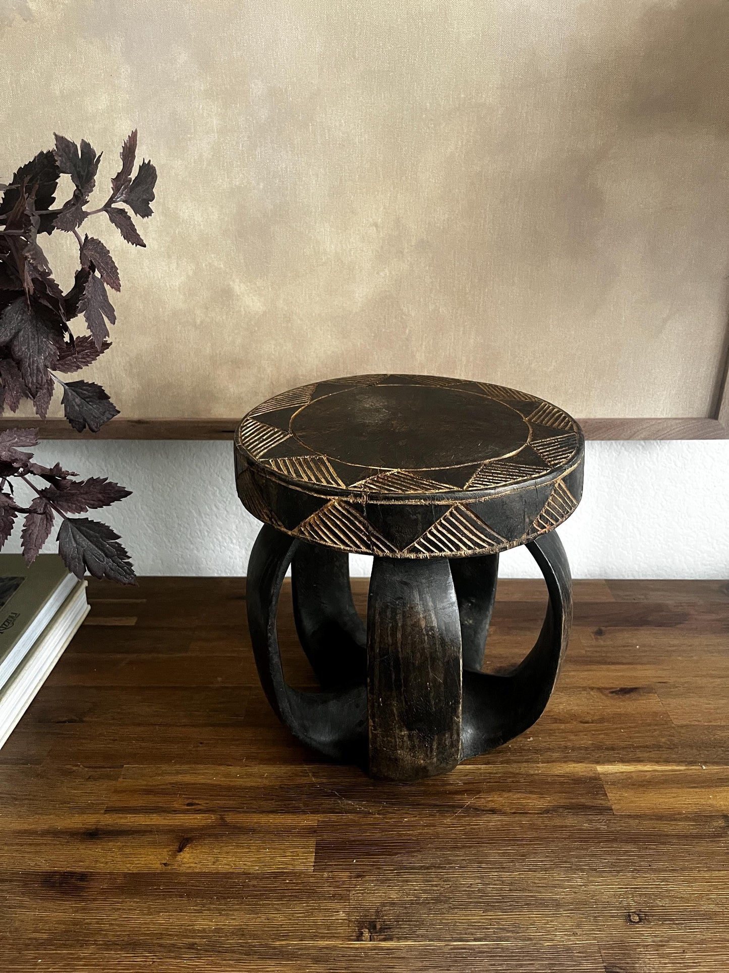Rare Vintage African Baga Round Stool