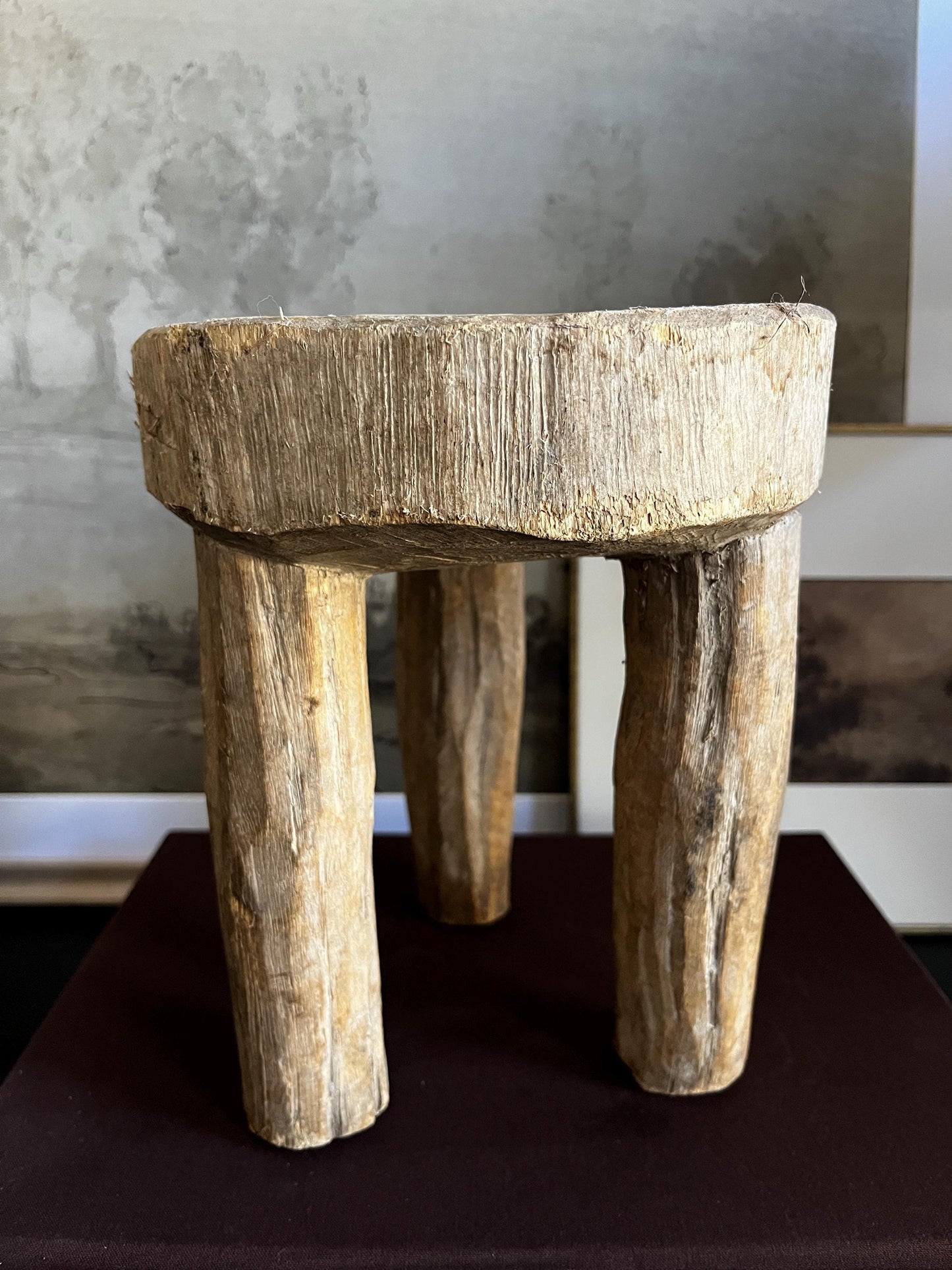 Round Vintage African Mini Senufo Stool