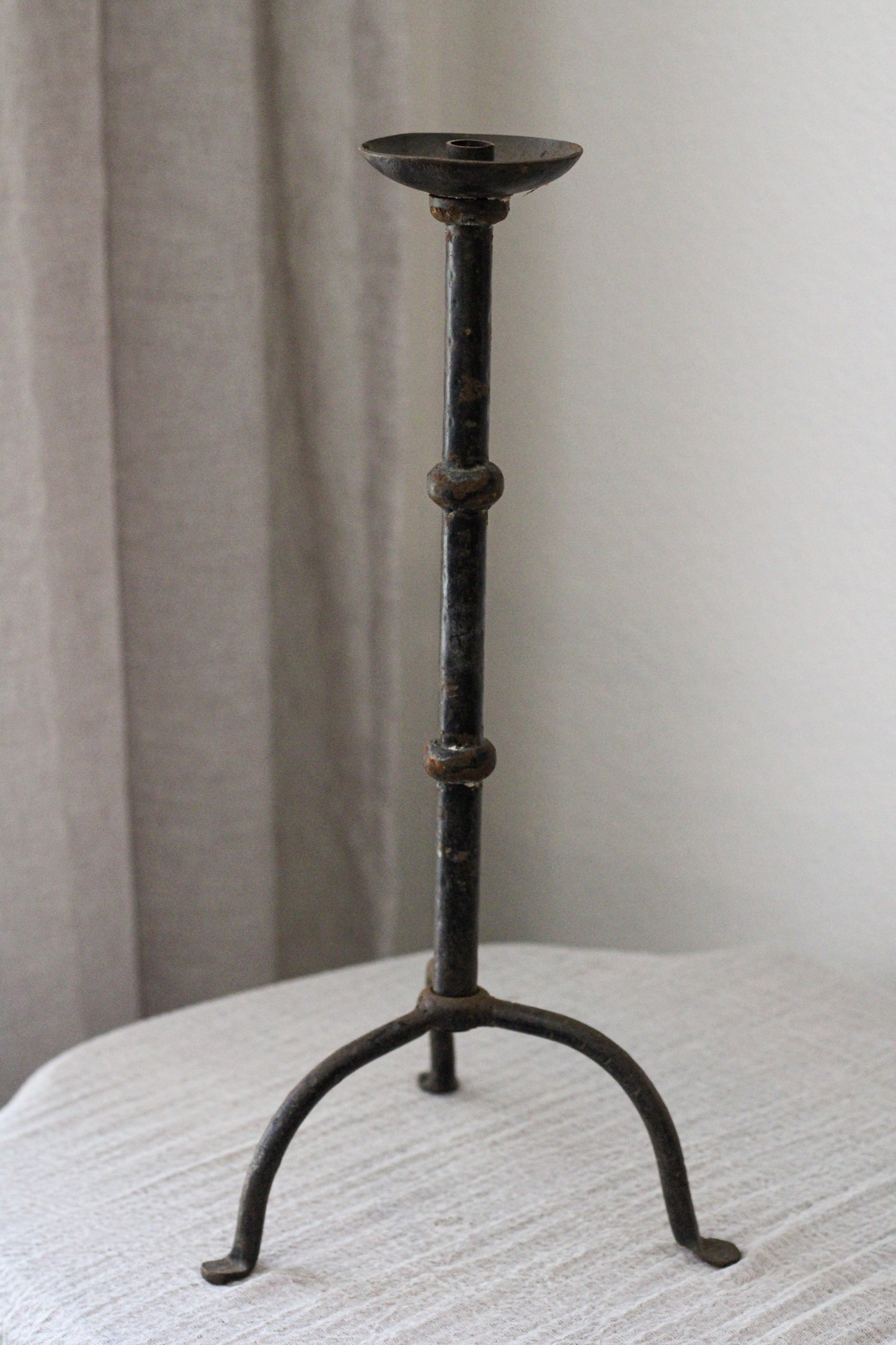Vintage Large Iron Tripod Candleholder