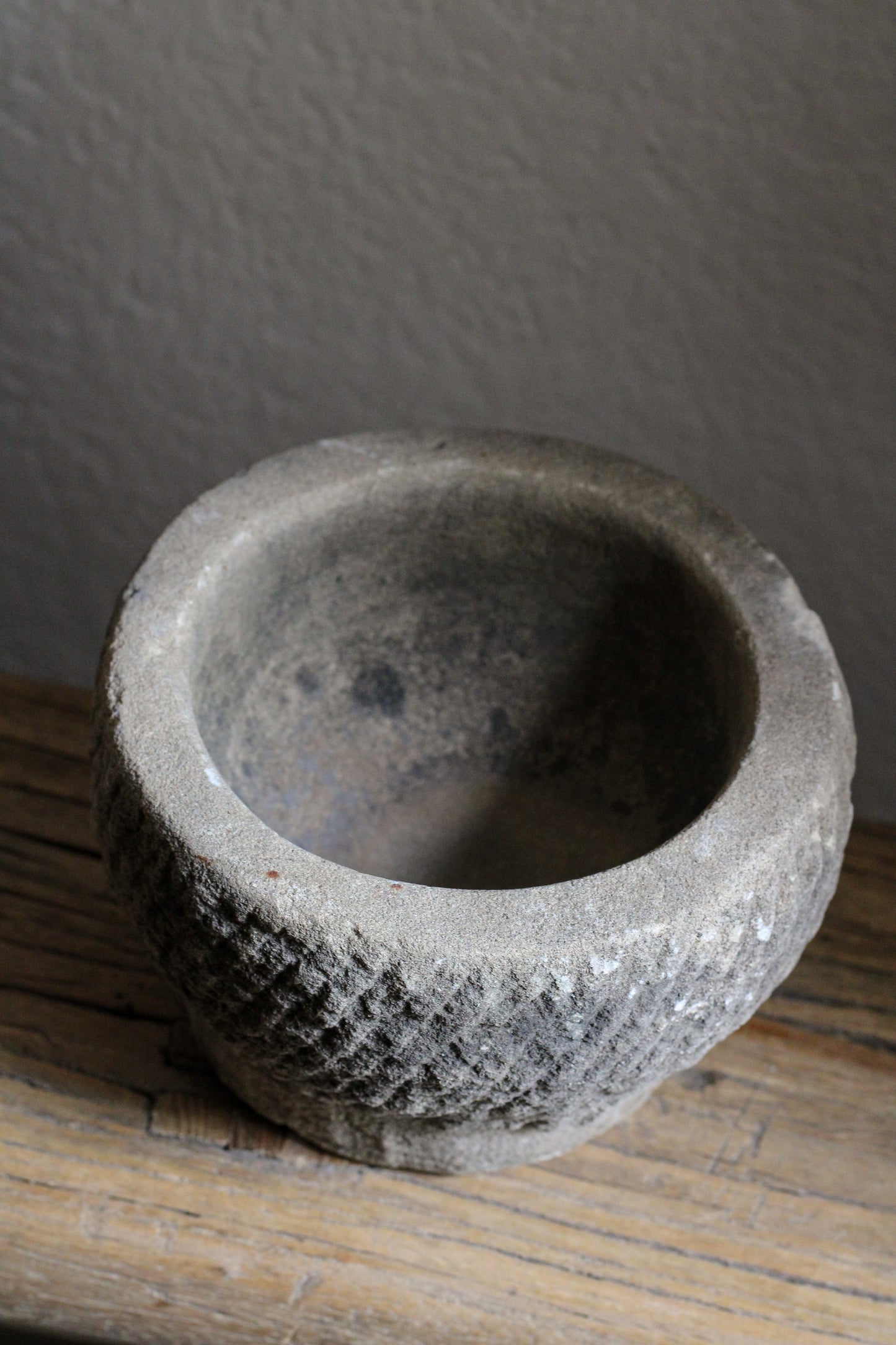 Vintage Carved Stone Mortar