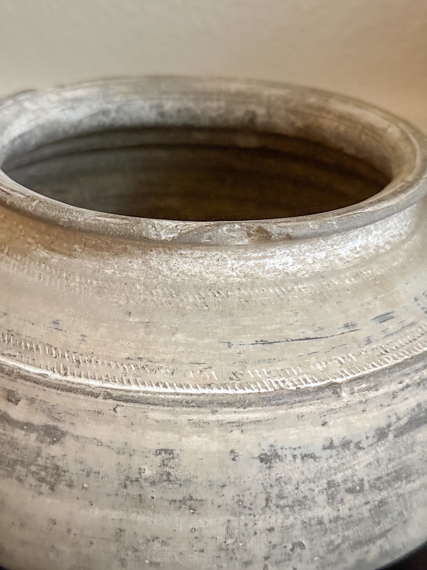 Medium Vintage Clay Vessel with Stand